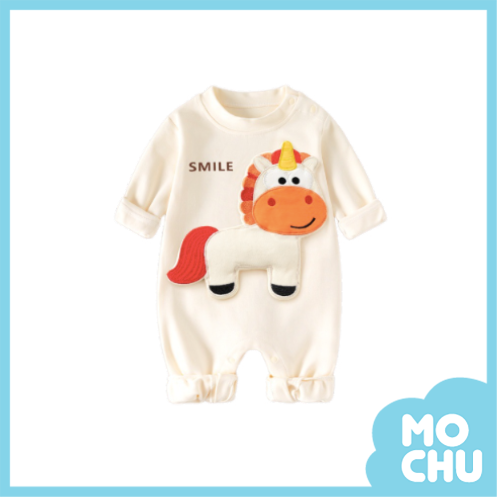 微笑獨角獸長袖連身衣