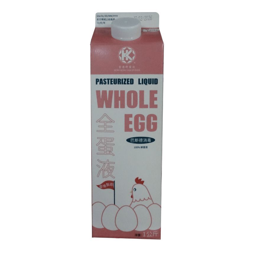 香港聯泰行100% 巴斯德消毒全蛋液 100% Pasteurized Liquid Whole Egg  945毫升/支   (冷凍 0-4 ℃)