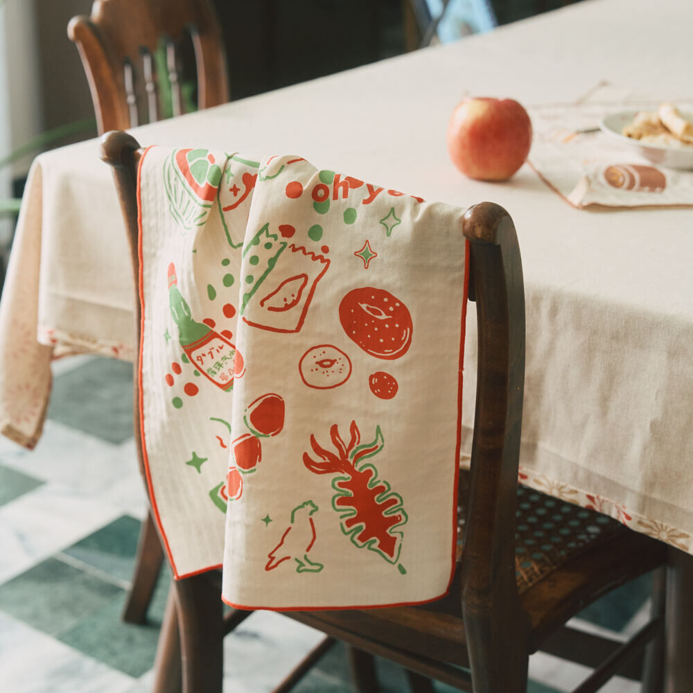 吸水キッチンクロス／夜市／ホワイト