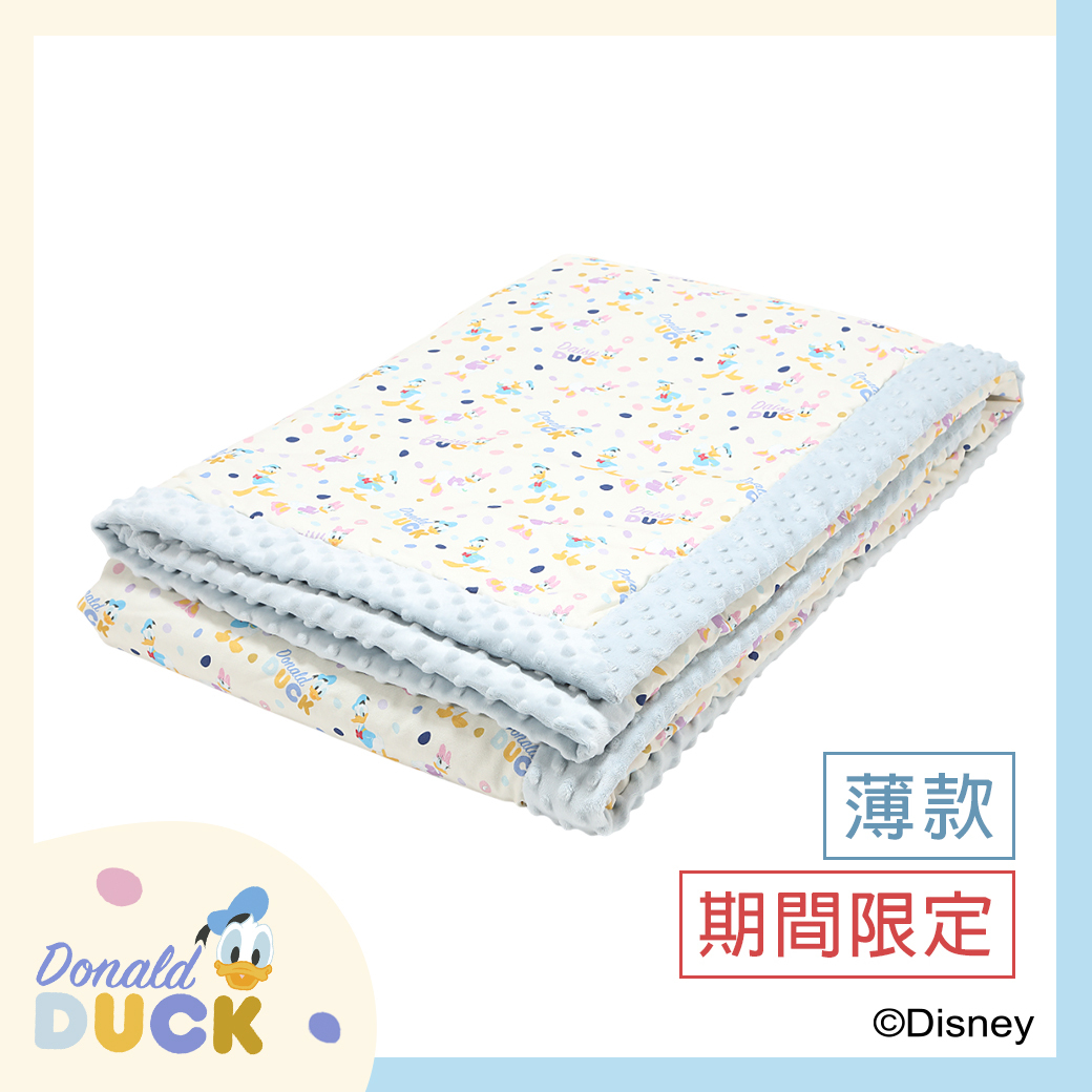 La Millou波蘭 單面巧柔豆豆毯大人款(140x220cm)｜唐老鴨系列_歡樂圈圈篇｜柏林寶寶藍