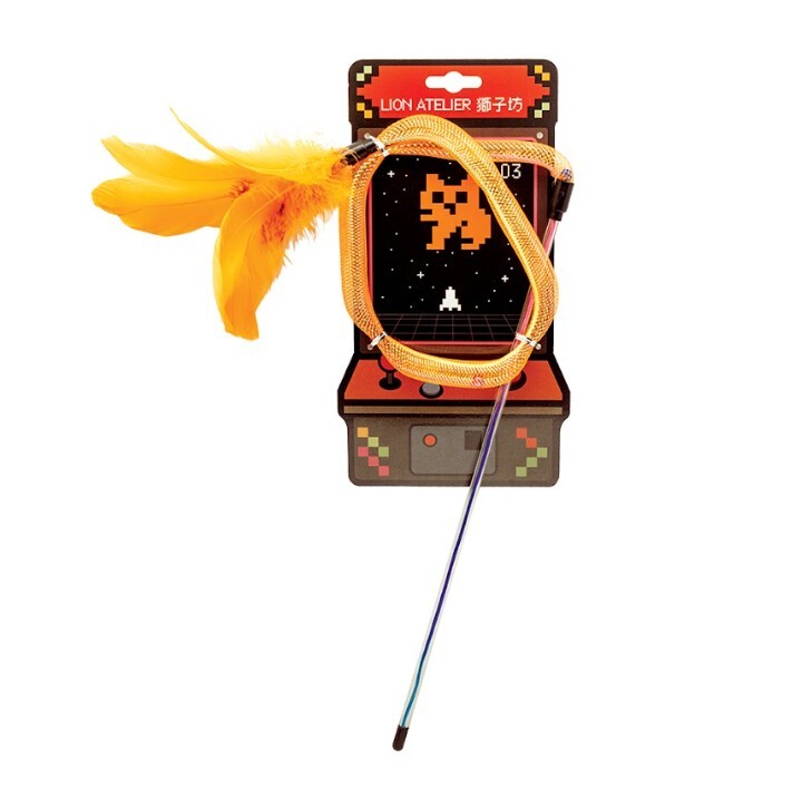 獅子坊 逗貓棒 太空侵略者系列．橙色