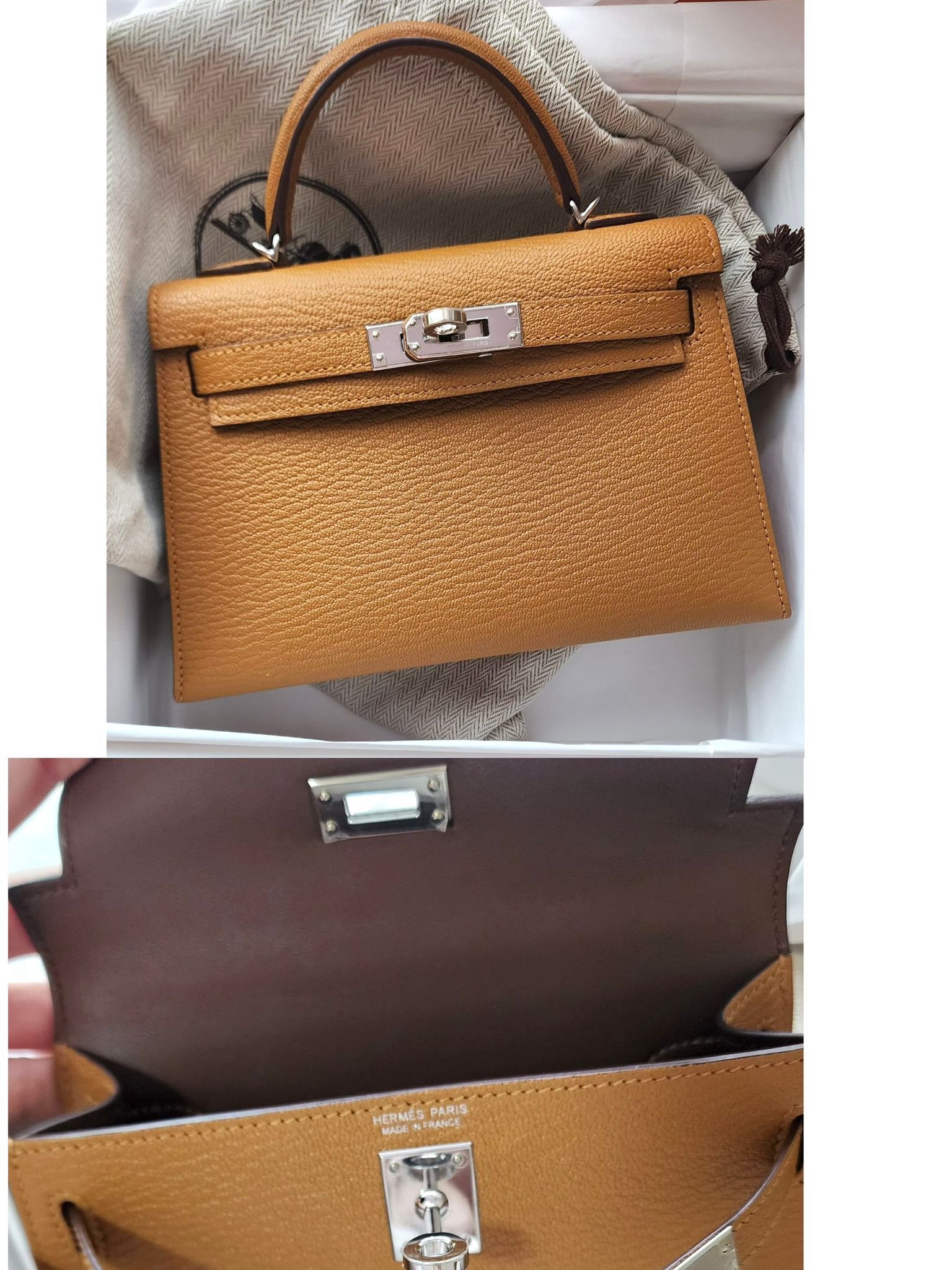 Kelly mini  II  28 Caramel x inside Cacao chevre ck  W  (二手99%new)