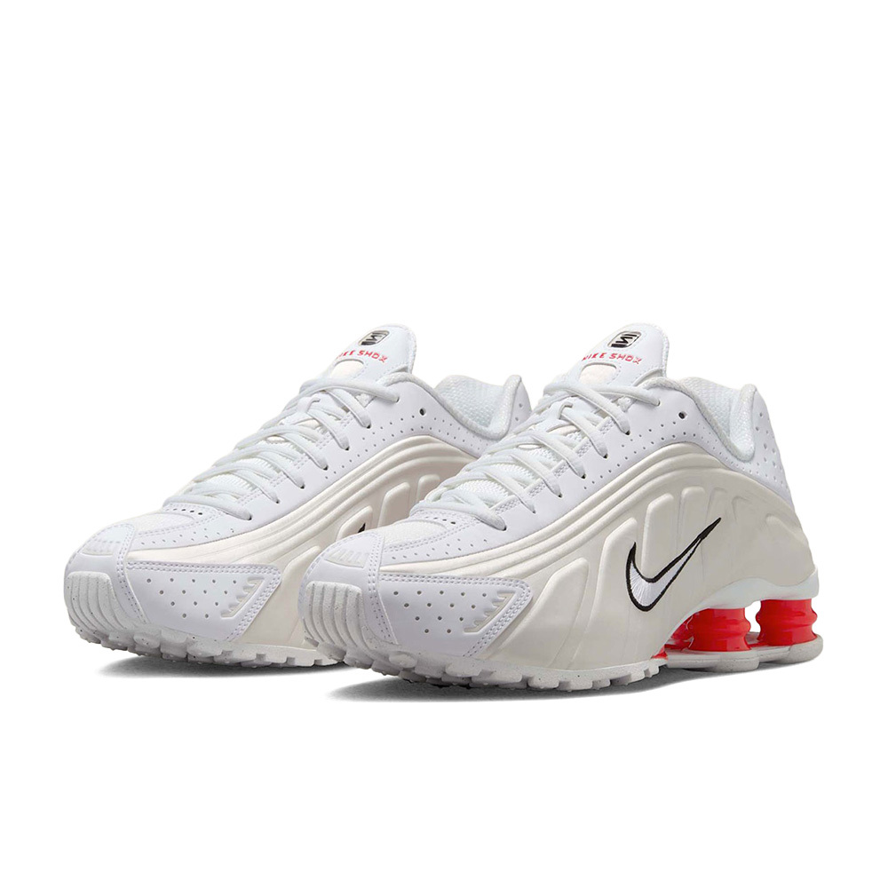 W Nike Shox R4 米白紅 緩震 復古 彈簧鞋 休閒鞋 運動鞋 女鞋 AR3565-103