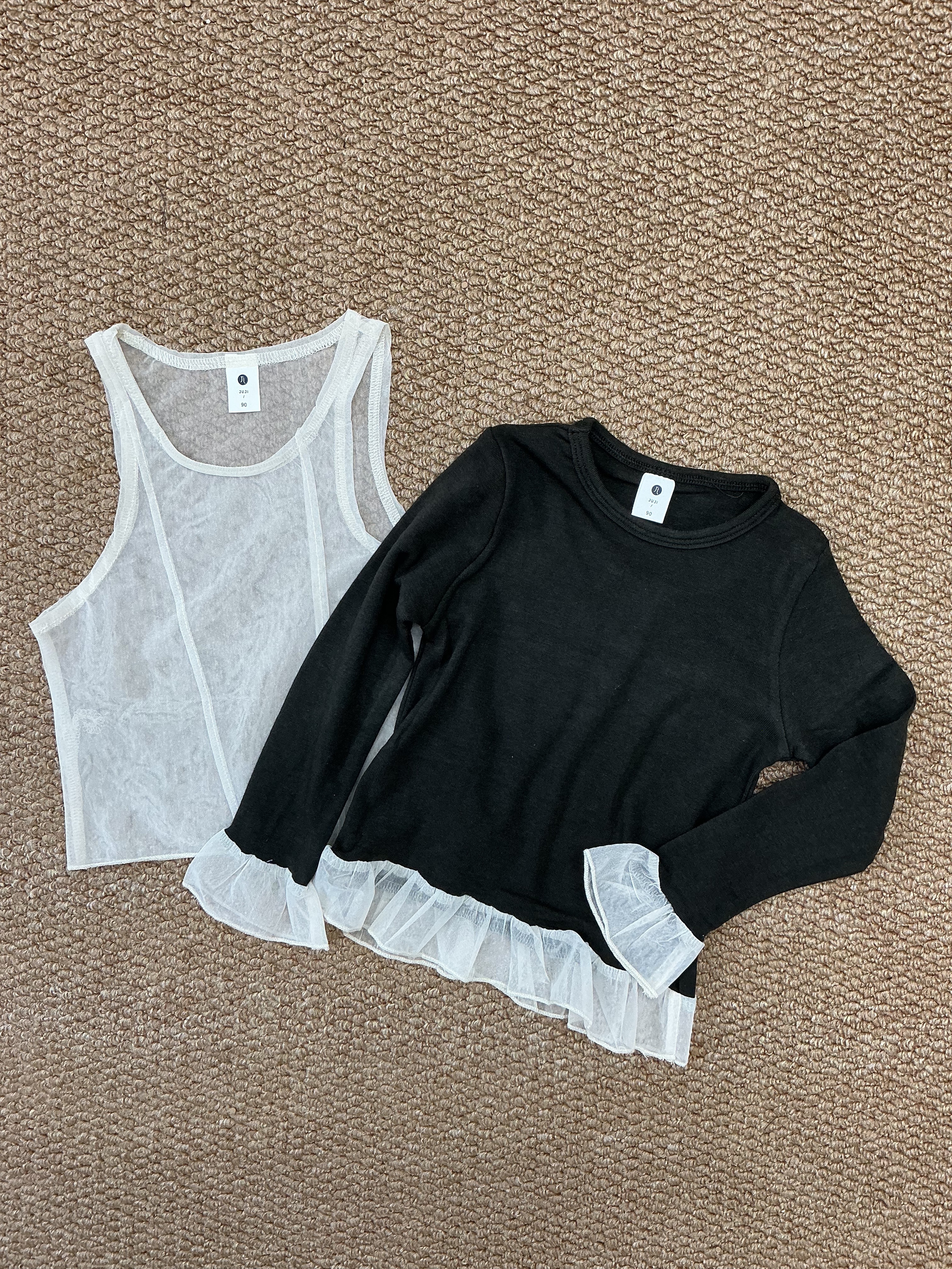 A04307兩件式拼接紗上衣