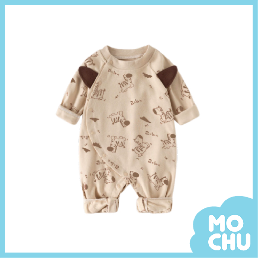 斑馬滿印長袖連身衣