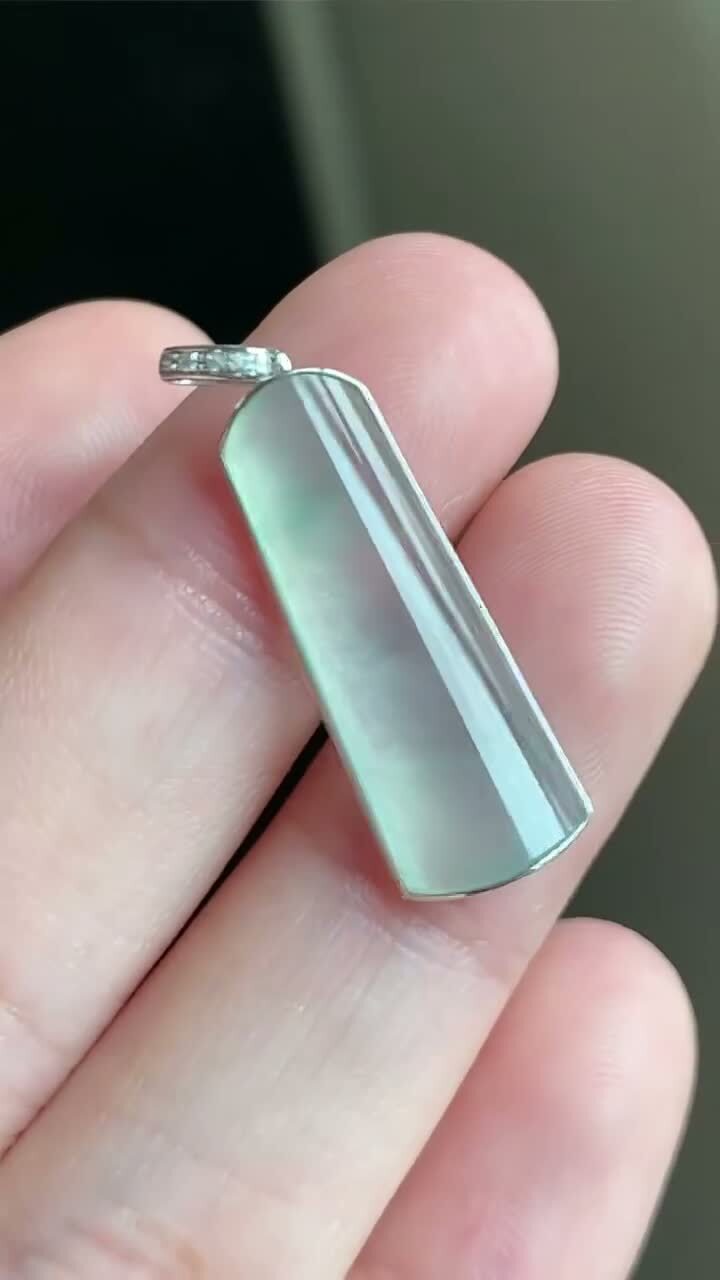 翡翠晴藍無事牌,天然翡翠A玉, 緬甸玉, Jade, Jadeite