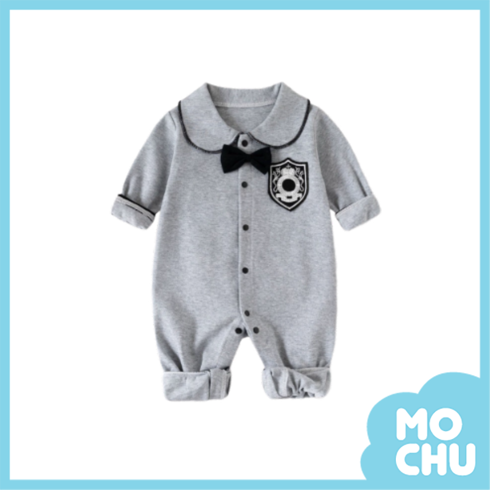 校園風翻領長袖連身衣