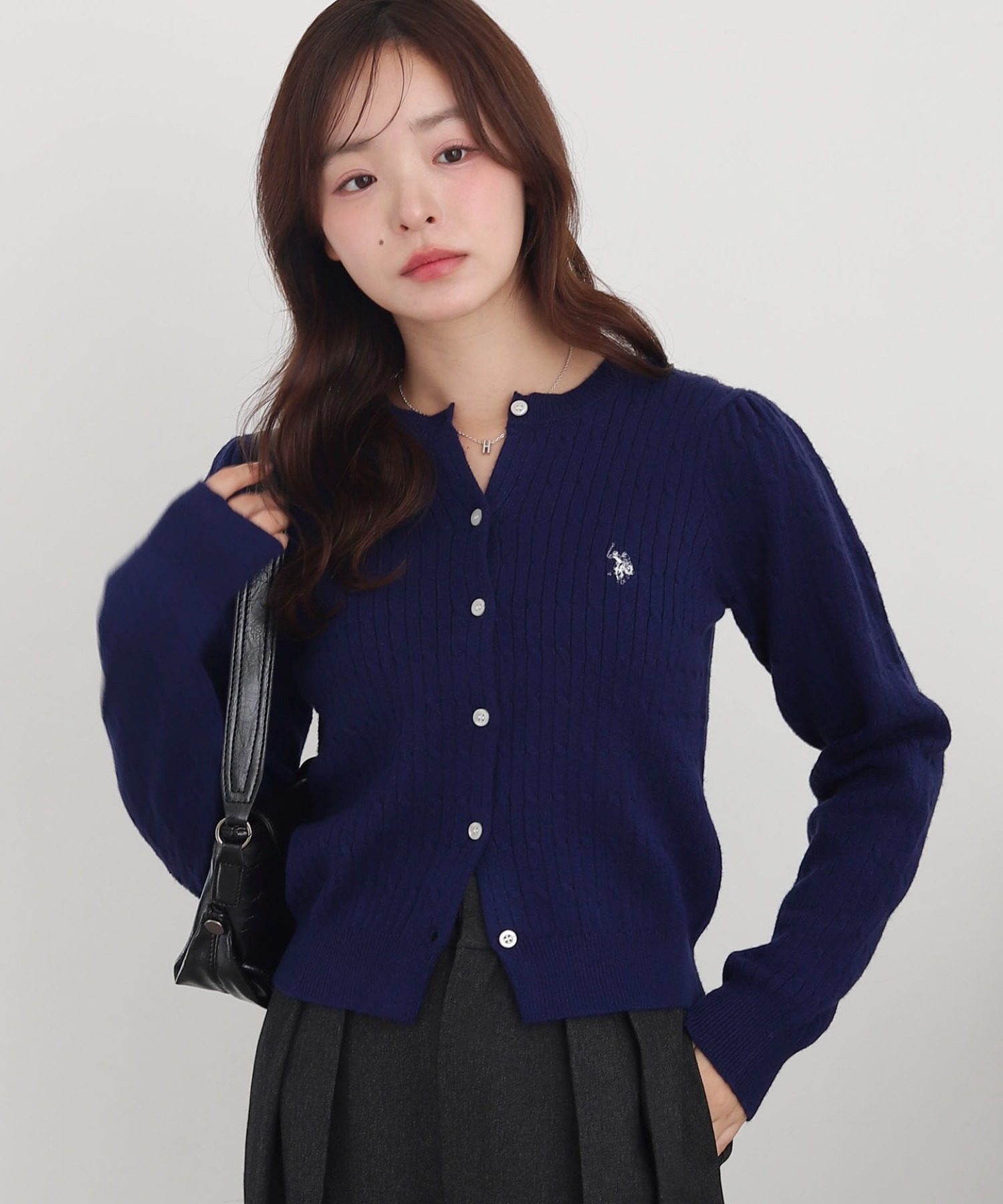 🇯🇵 US POLO ASSN. × WEGO 麻花紋 針織衫 針織外套 開襟衫 排扣 短版 修身 / 預購