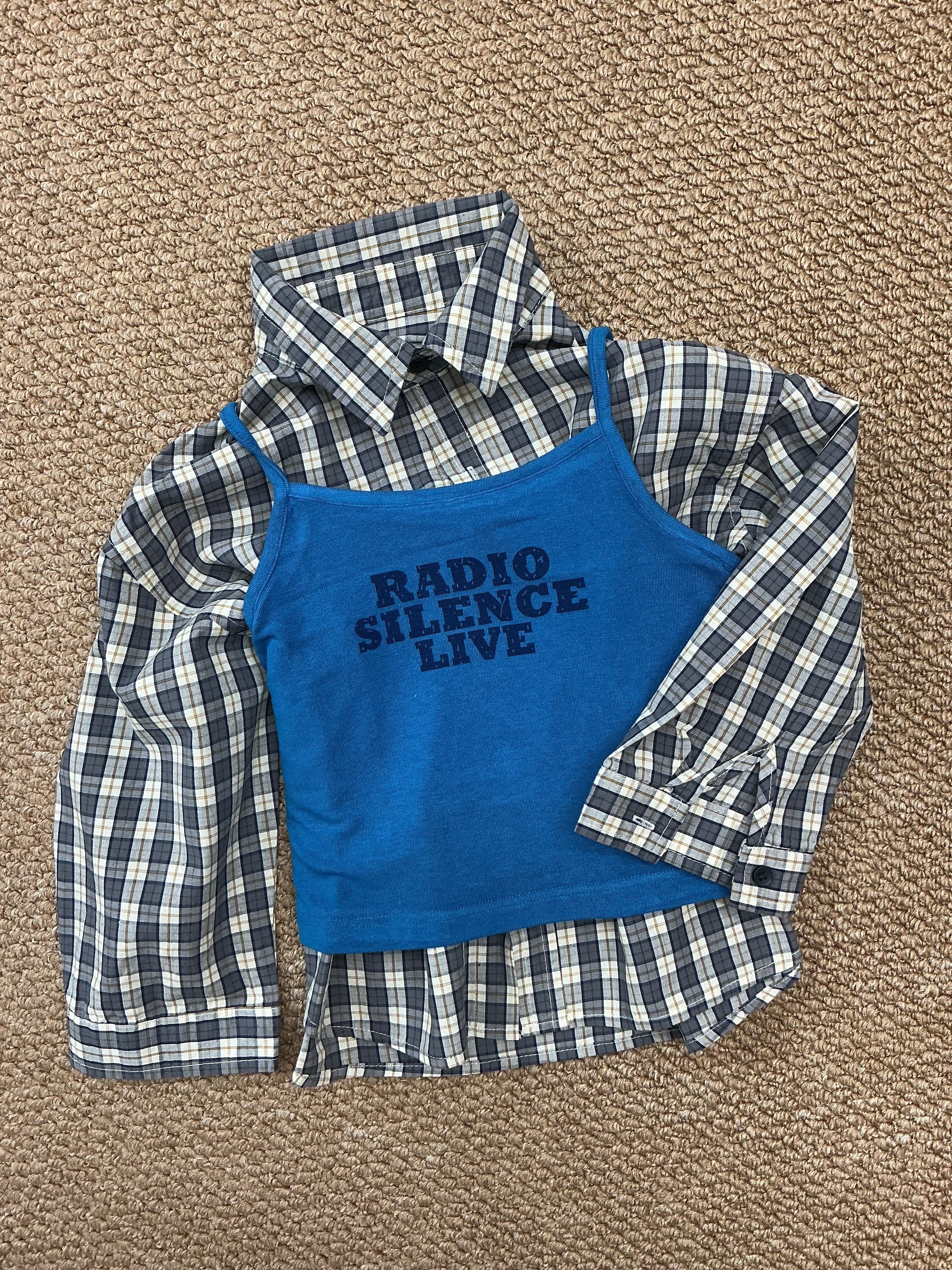 A04312個性疊穿襯衫兩件套