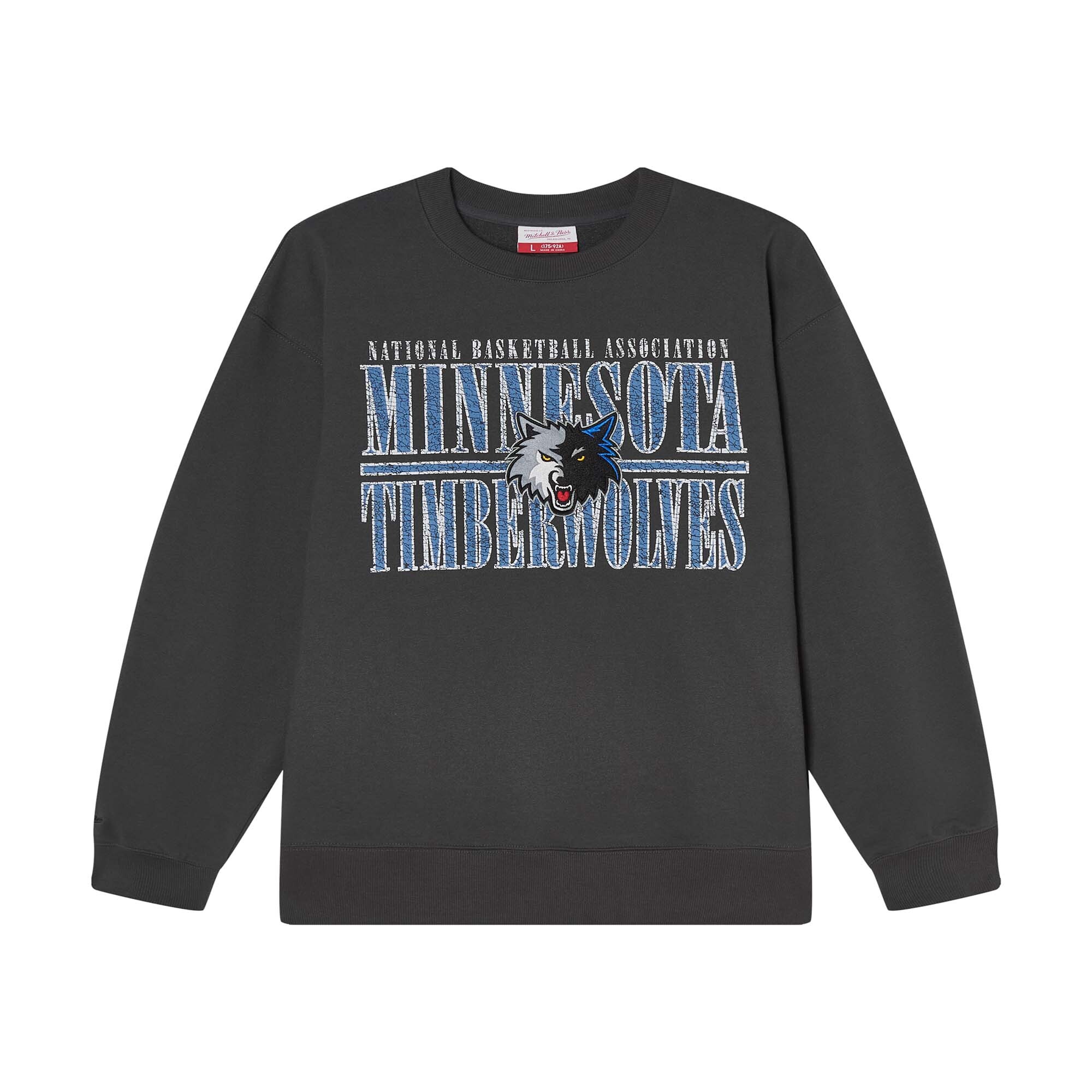 Mitchell & Ness NBA TEAM GRAY CREWNECK 黑藍 黑紫 黑紅 暴龍 公牛 灰狼 復古 內刷毛 長T【MN25BCR01】