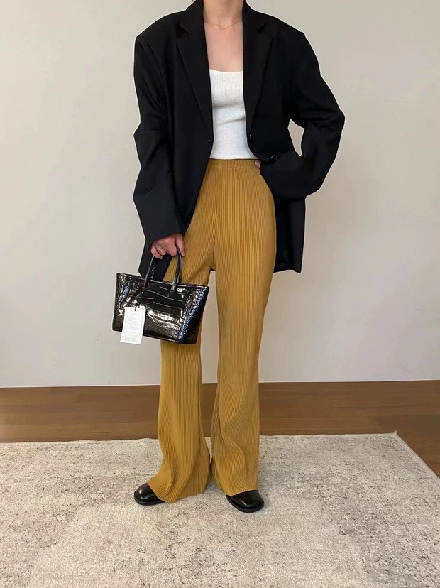 LAKE SIDE 坑調微喇叭休閒褲