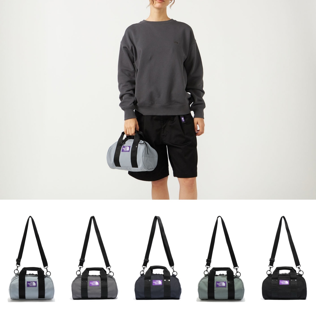預購┃日本 TNF 紫標 Field Demi Duffle Bag 帆布 圓筒 手提 側背包 4L