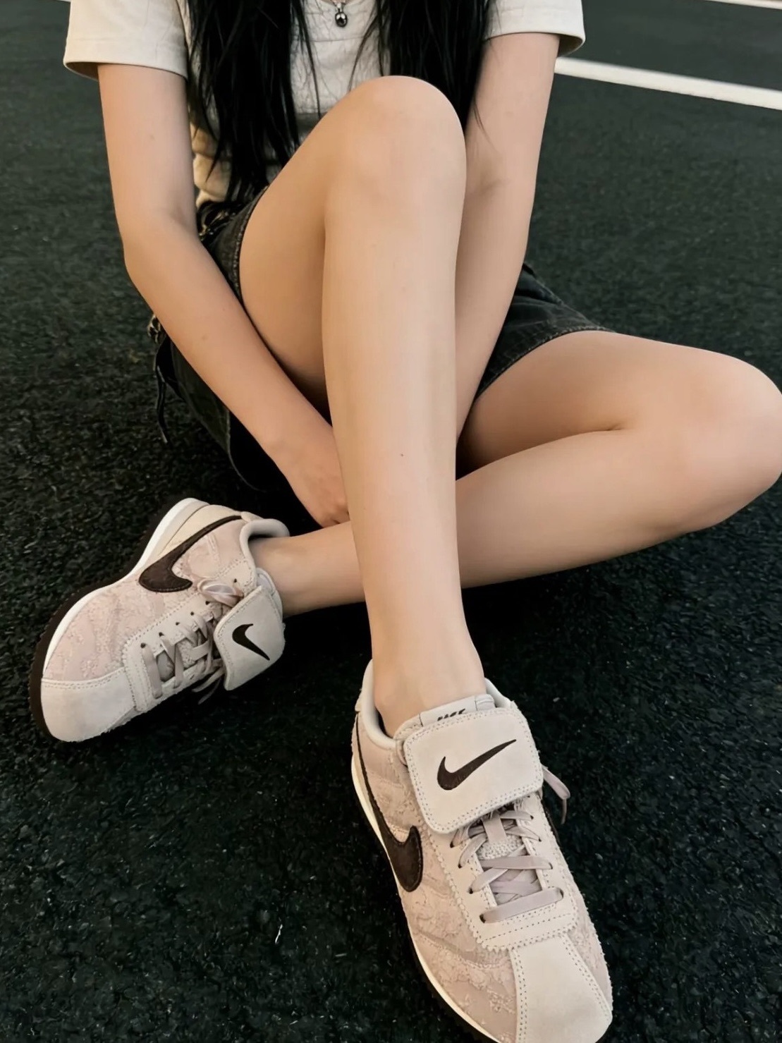 NIKE Cortez Textile 櫻花粉棕阿甘鞋 女鞋