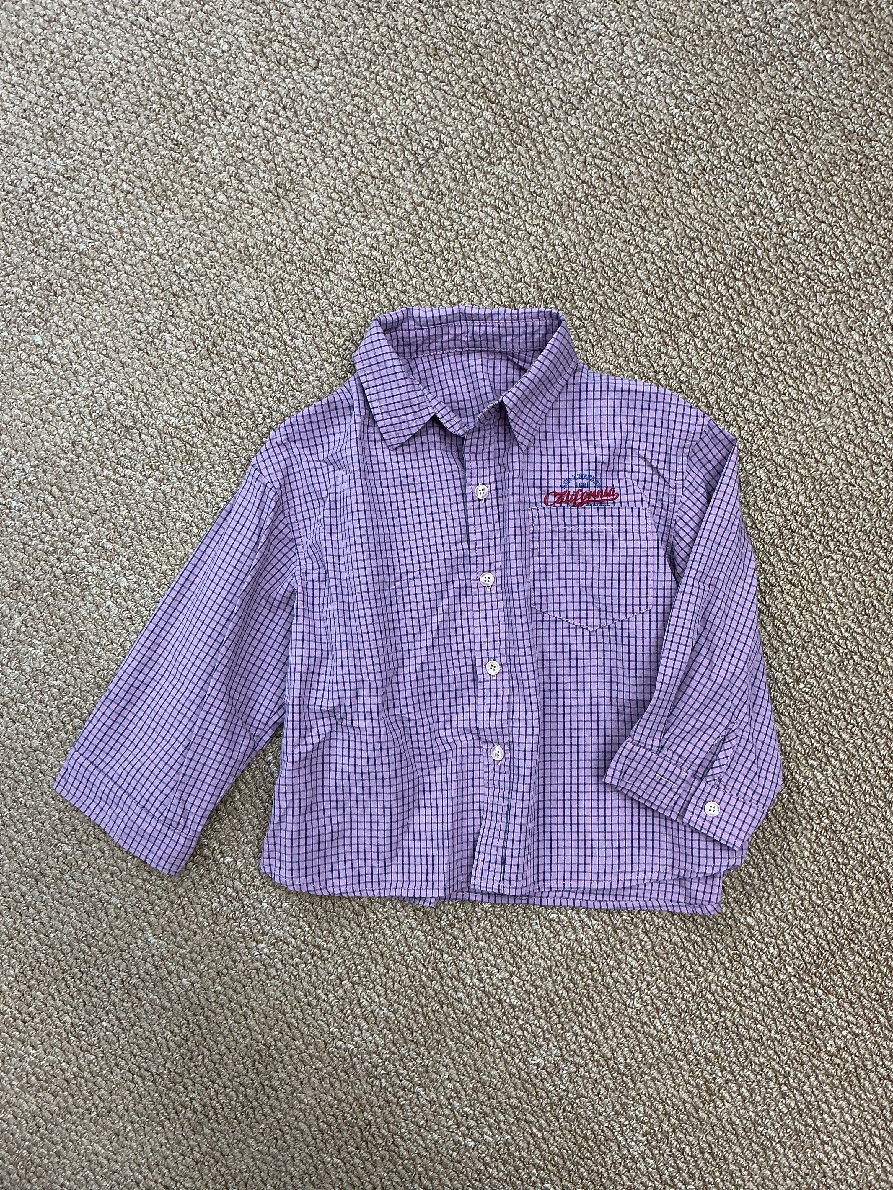 A04317美式字母格紋襯衫