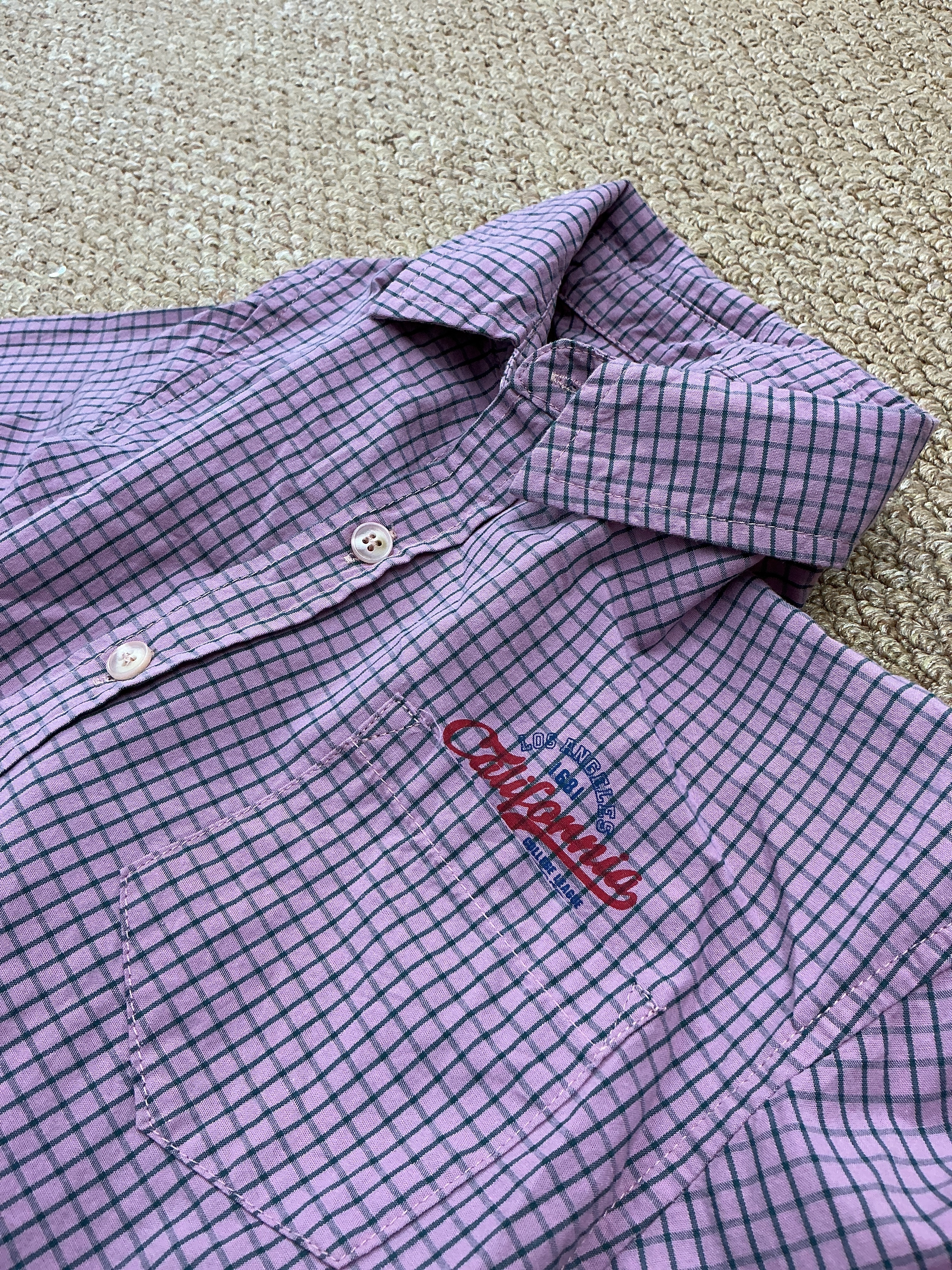 A04317美式字母格紋襯衫