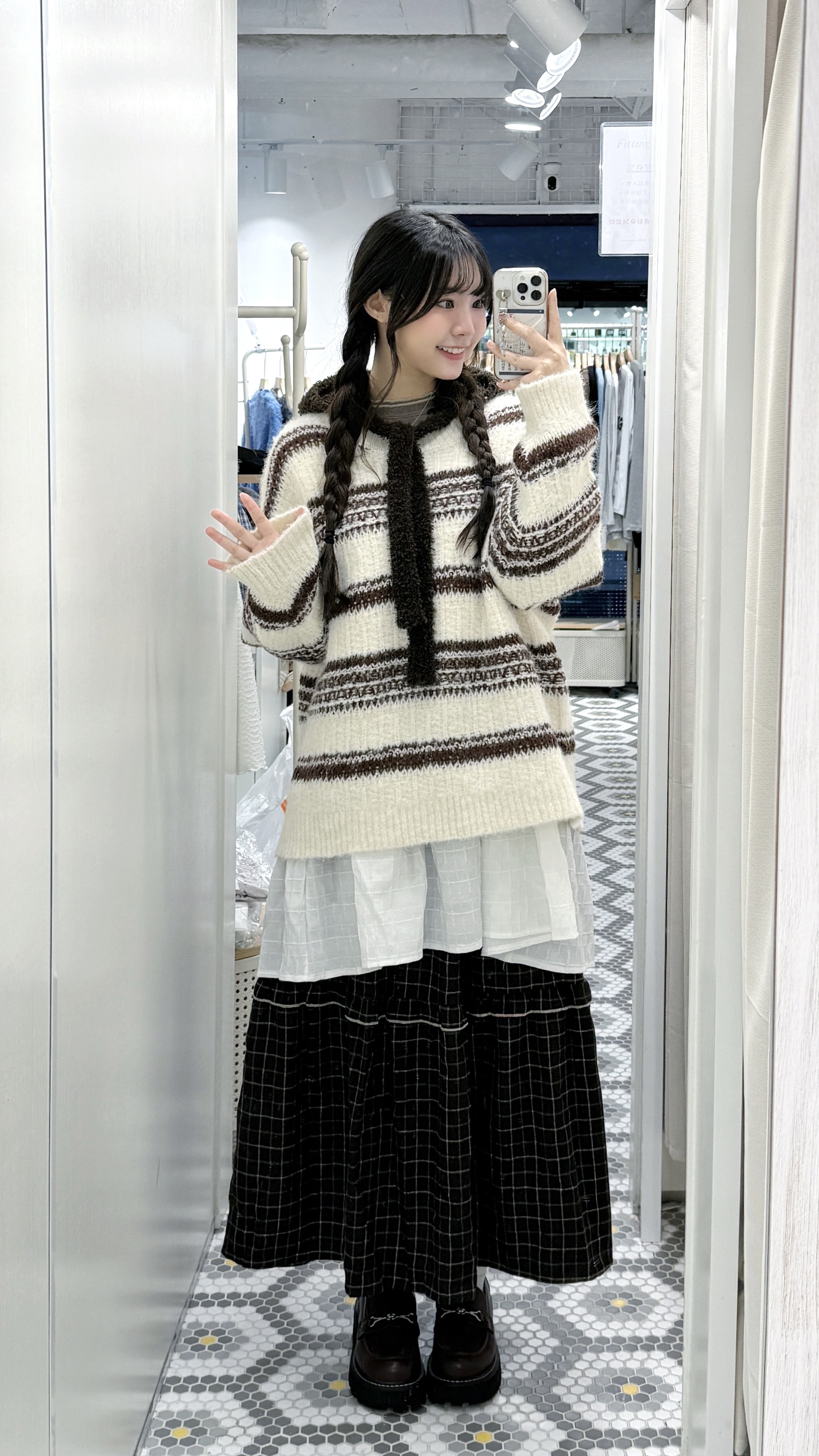 （停產）JP1177｜慵懶感軟毛間紋針織毛衣ᯓ★