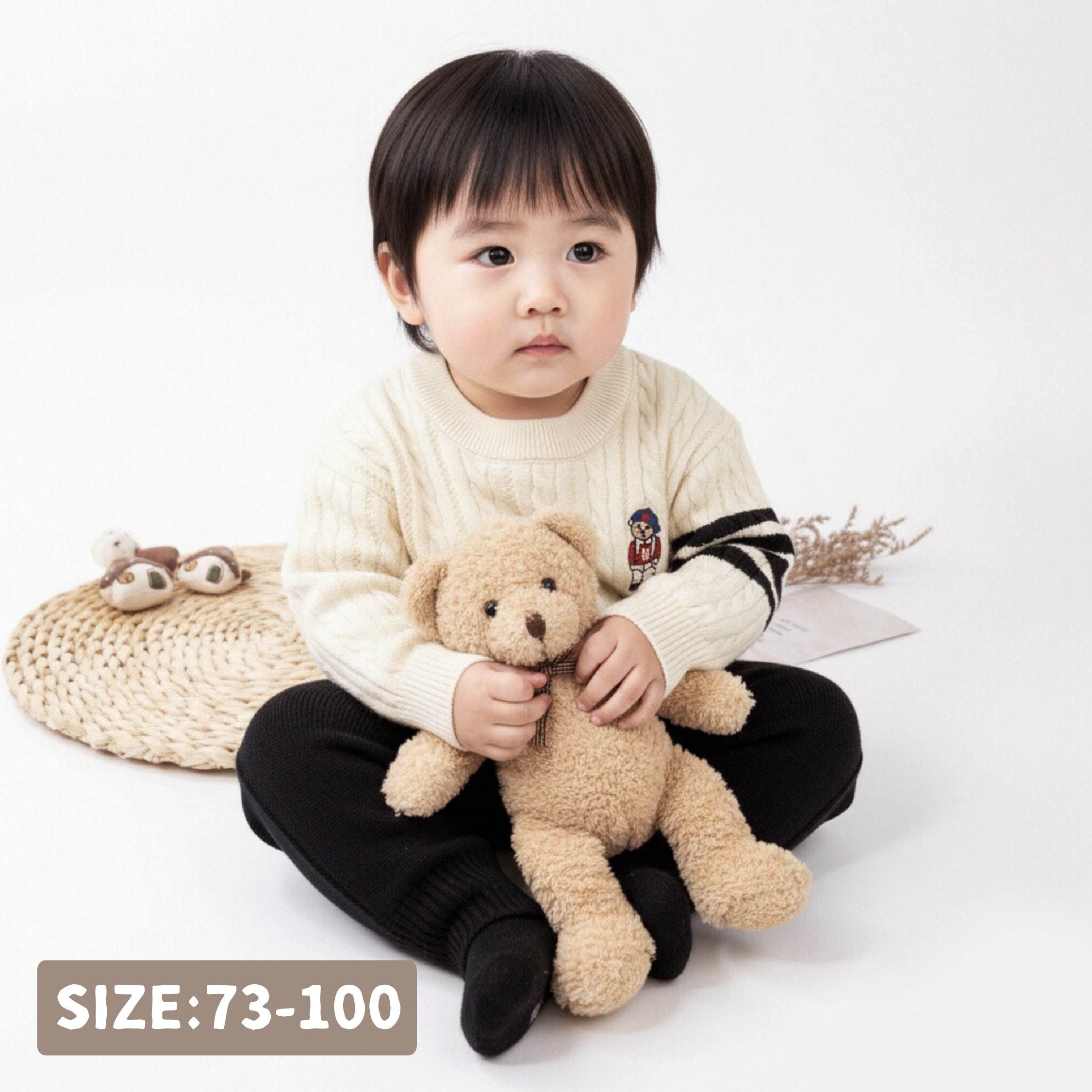 【H56237】帥氣衛兵小熊針織套裝