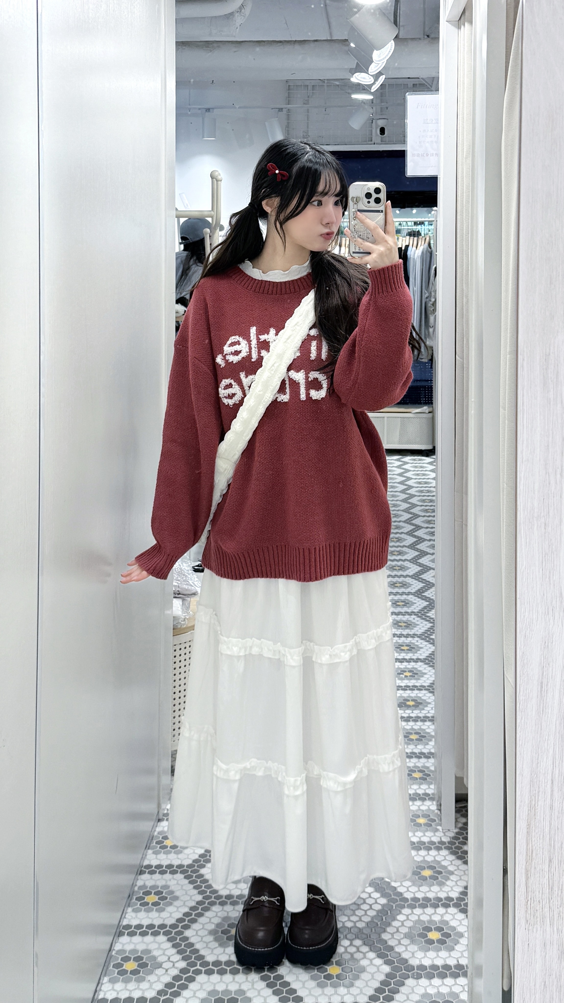 （停產） JP1179｜可愛毛粒字little, crude 針織毛衣 ꒱ ˎˊ˗