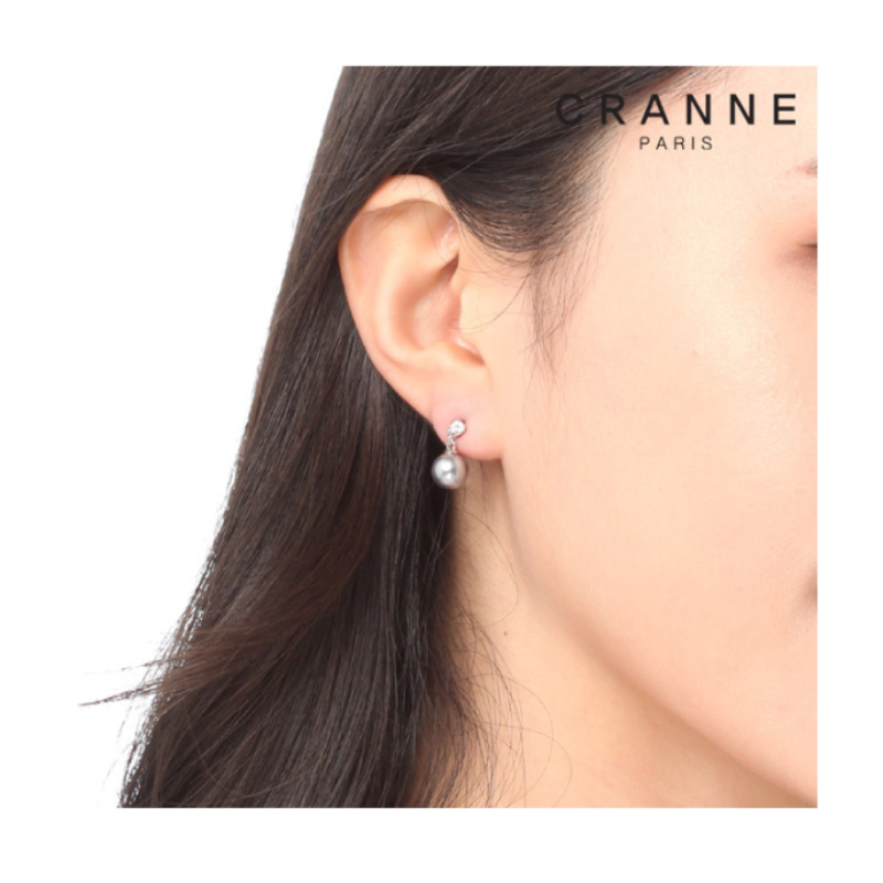 HKAG0213-006 14K GF 심플 진주 드롭 귀걸이 C24EGF010-玫瑰金 (A6)