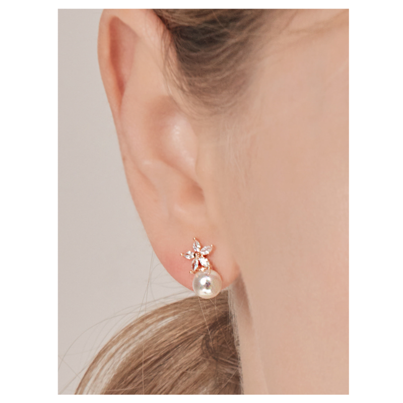 HKAG0213-022 14K GF 눈꽃 진주 귀걸이 C24EGP048 (A22)