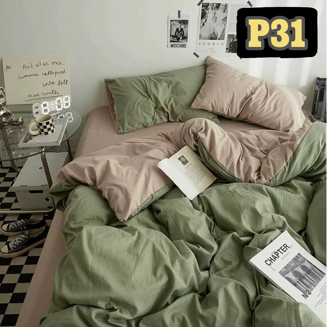 極簡主義純色加厚床品4件套裝 P31