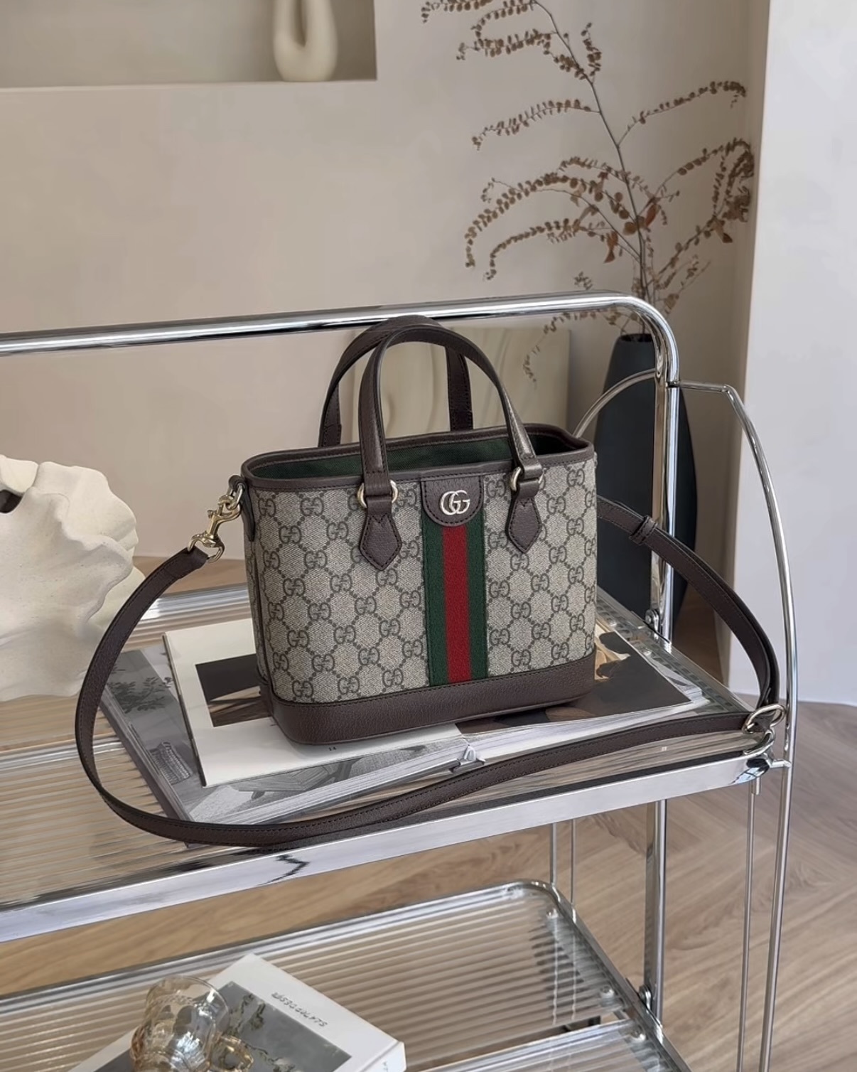 GUCCI｜OPHIDIA 小號托特包 經典老花