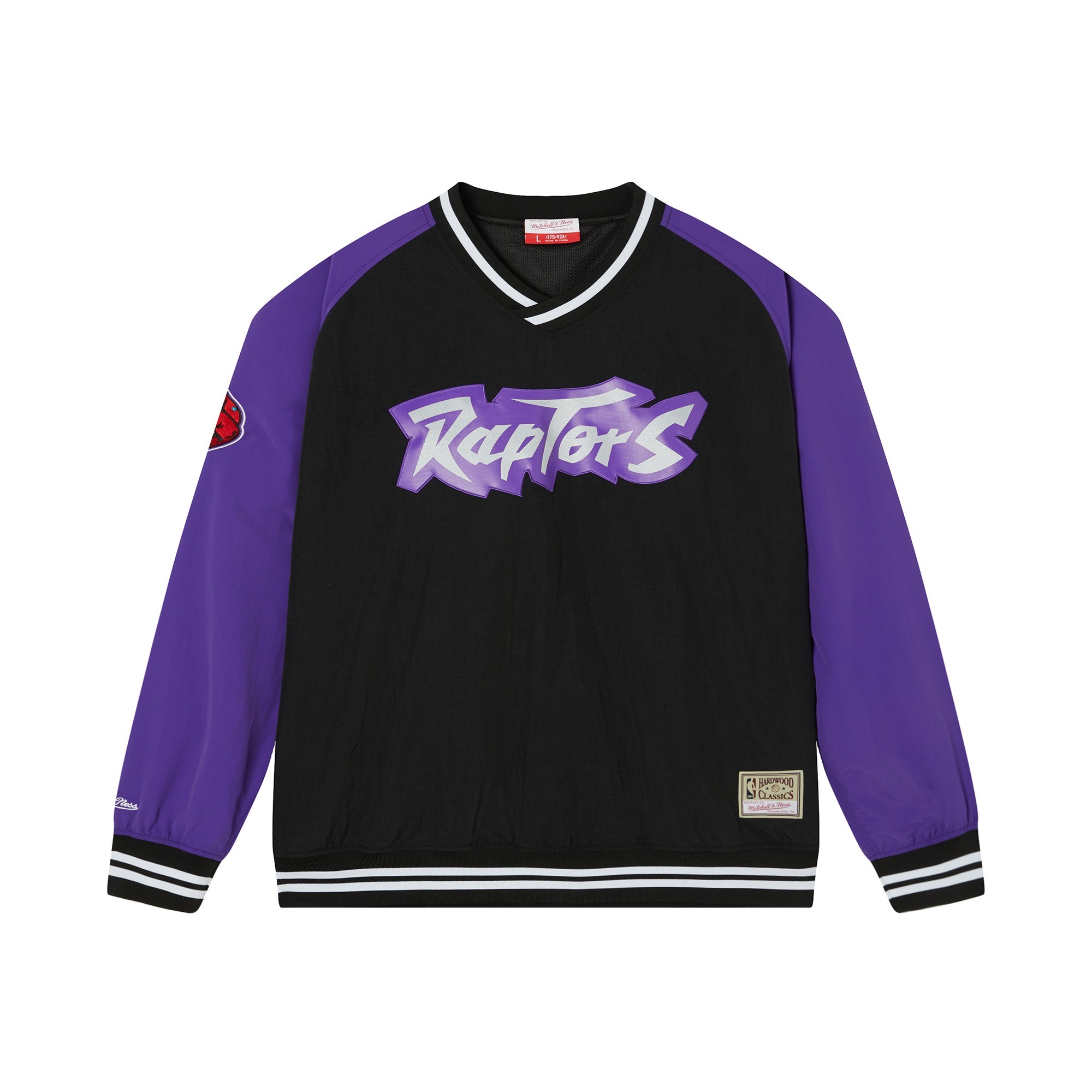 Mitchell & Ness NBA TORANTO RAPTORS PULLOVER JACKET 黑紫 暴龍 梭織面料 長T【MN25BOU11AM】