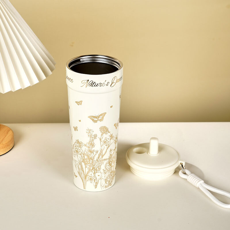 大英博物館｜博物志系列｜蝴蝶翩翩大容量吸管保溫杯