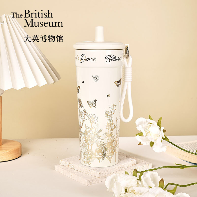 大英博物館｜博物志系列｜蝴蝶翩翩大容量吸管保溫杯
