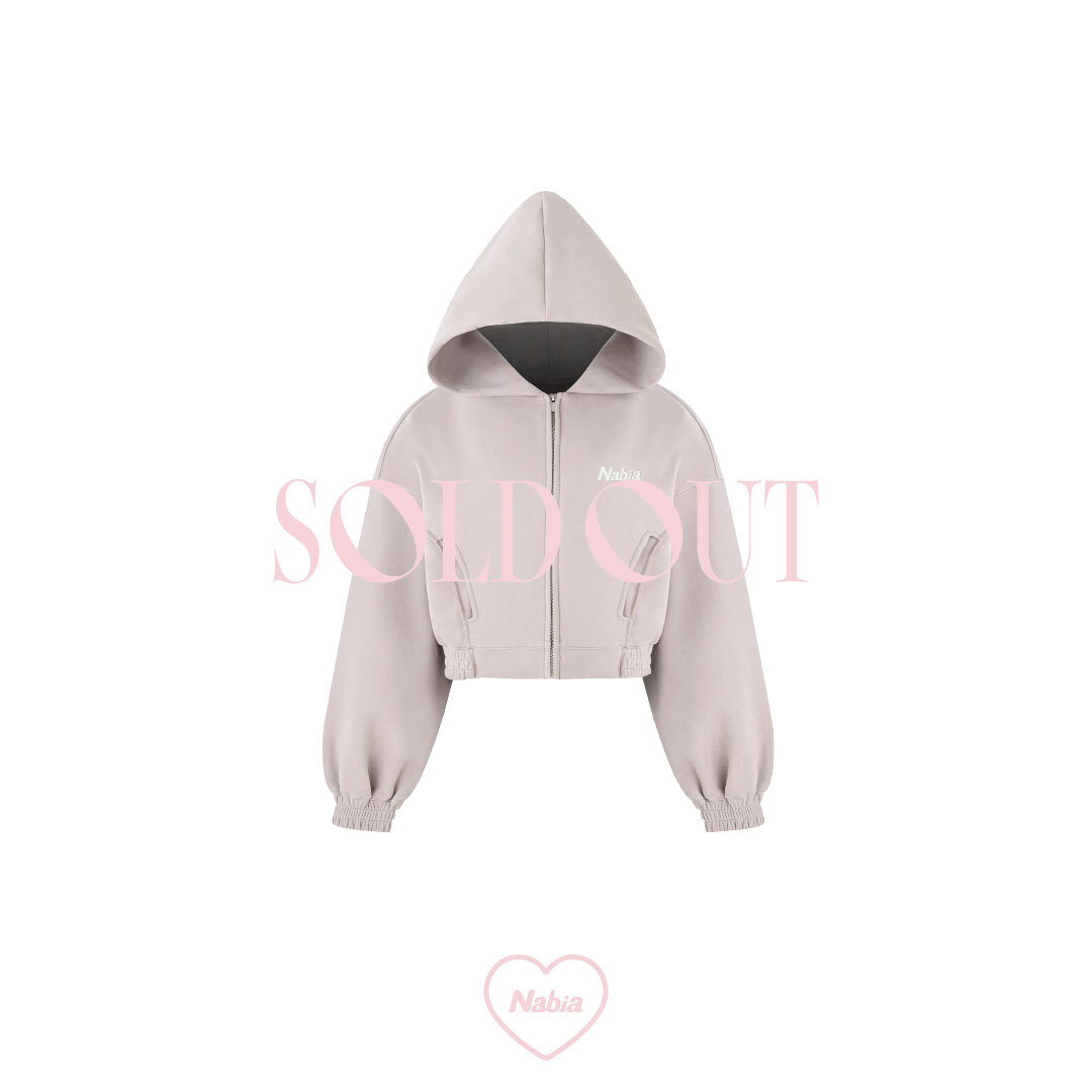 柔霧奶灰連帽外套