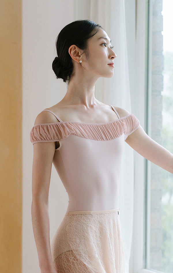 韓國 Byplie【BY-Off Shoulder02 泡泡袖露肩舞衣】