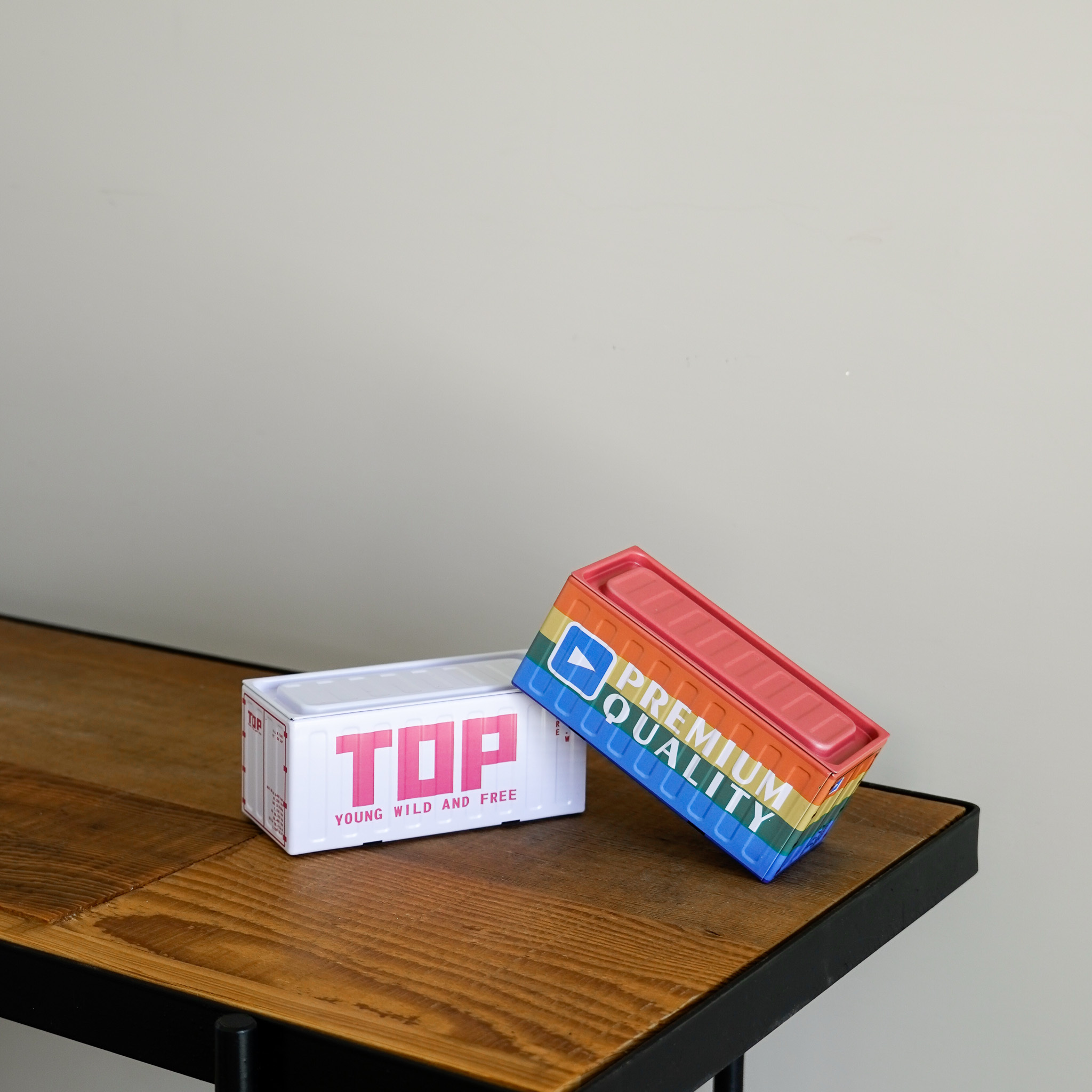 創意仿貨櫃桌面置物盒 兩入組