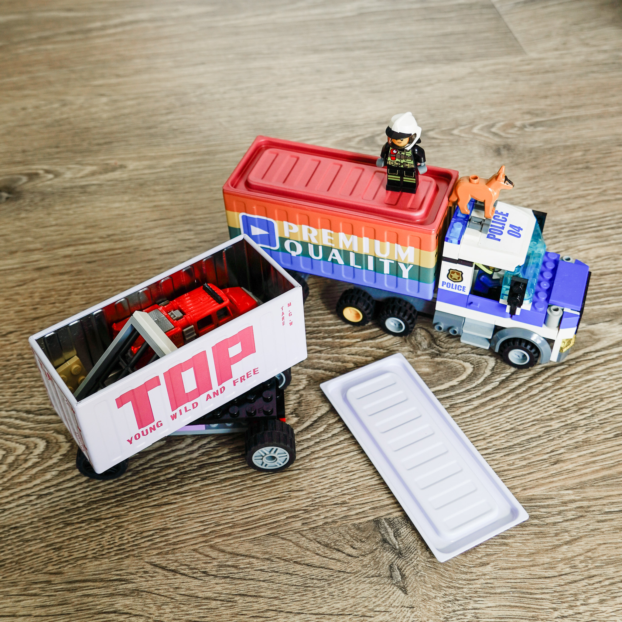 創意仿貨櫃桌面置物盒 兩入組