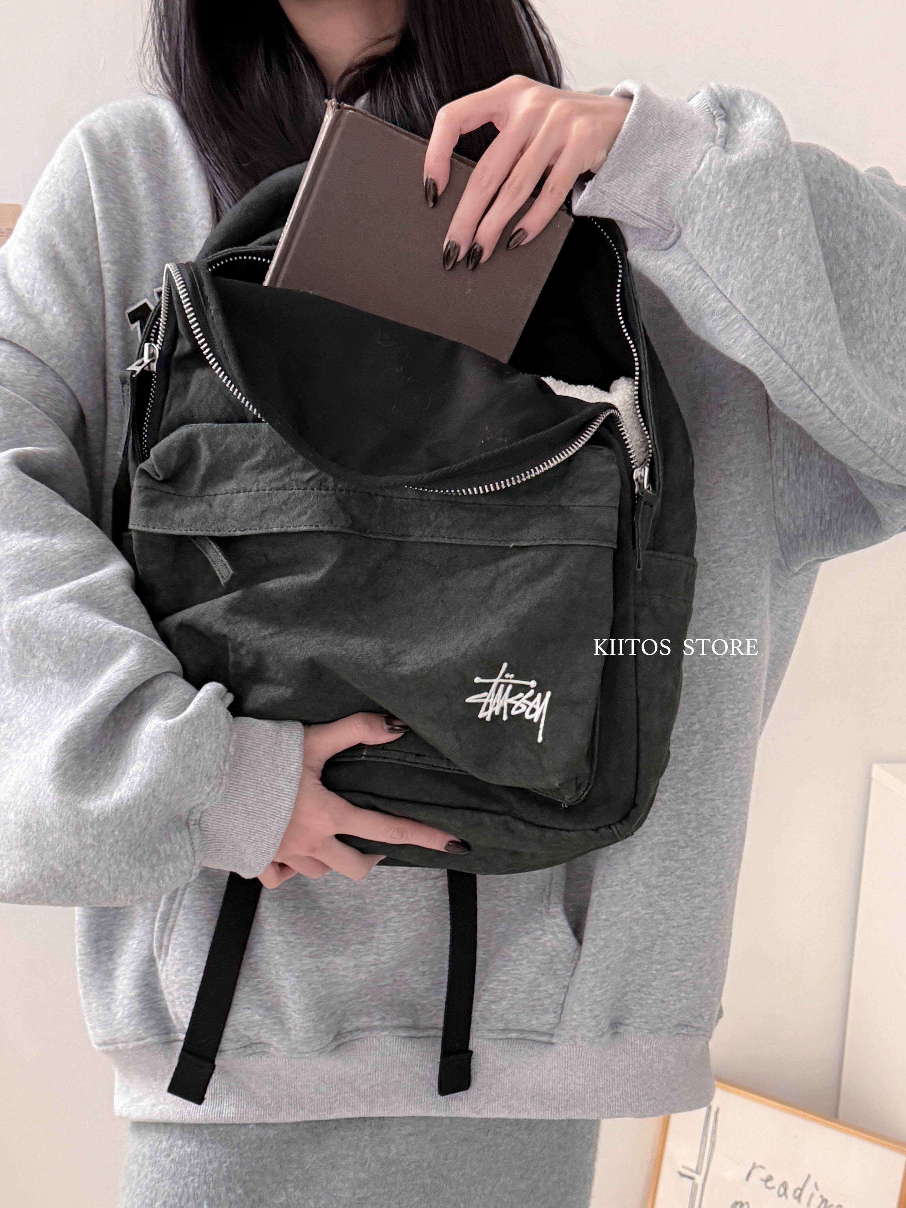 【預購】Stussy CANVAS Backpack 黑色 水洗 後背包