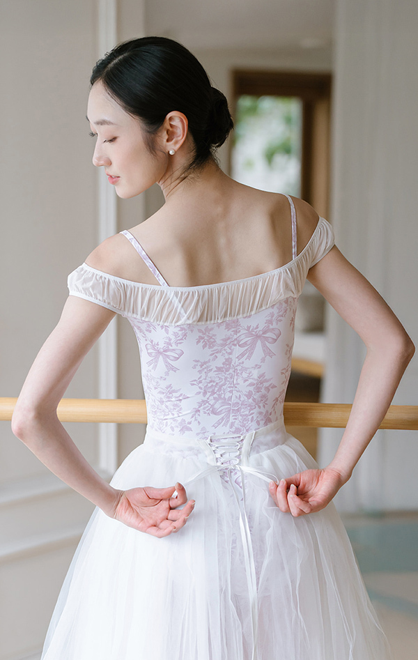 韓國 Byplie【BY-Off Shoulder02 泡泡袖露肩舞衣】