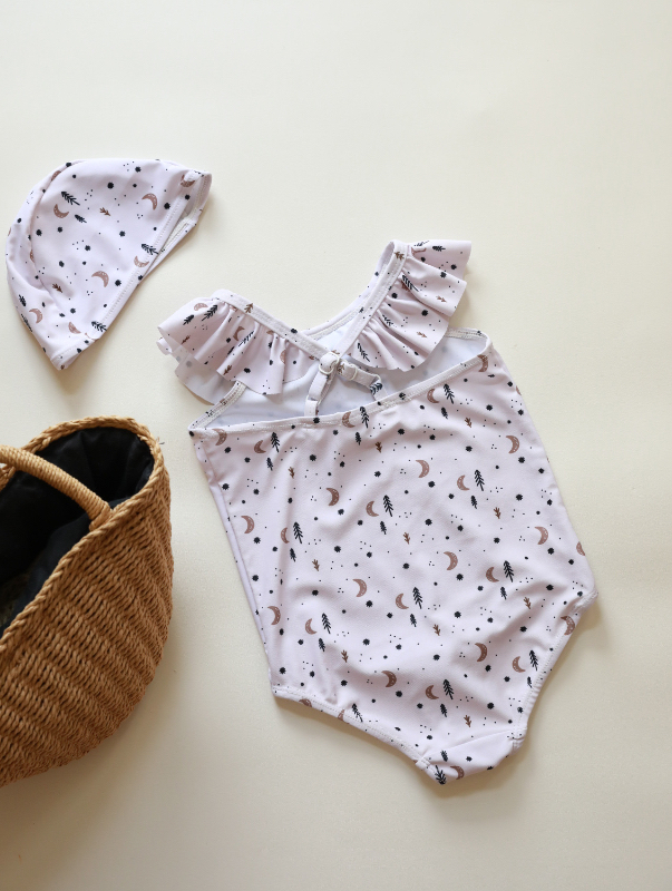 泳裝系列🏖️月亮小樹連身泳衣附泳帽(80)