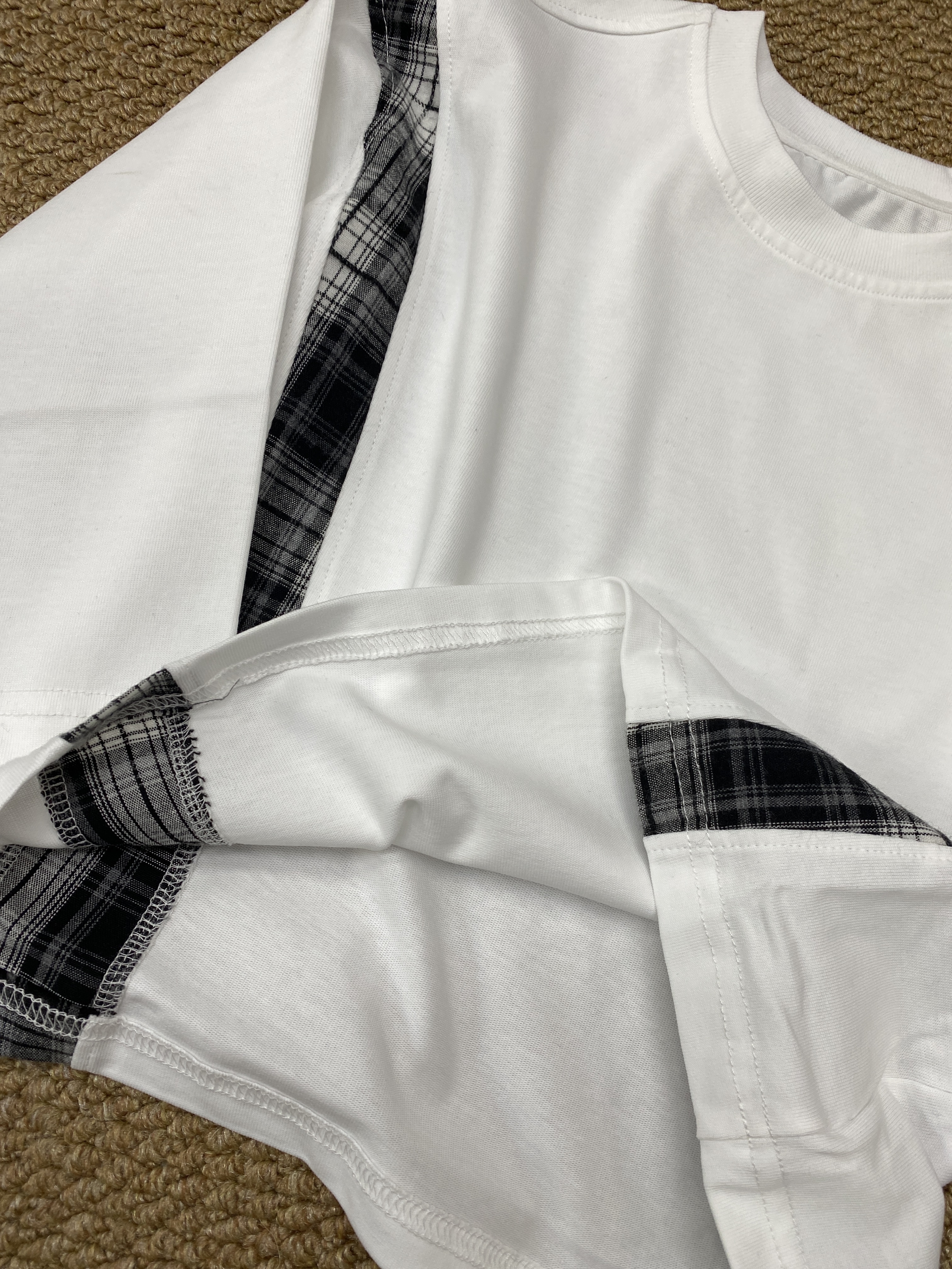 A04333格子拼接上衣