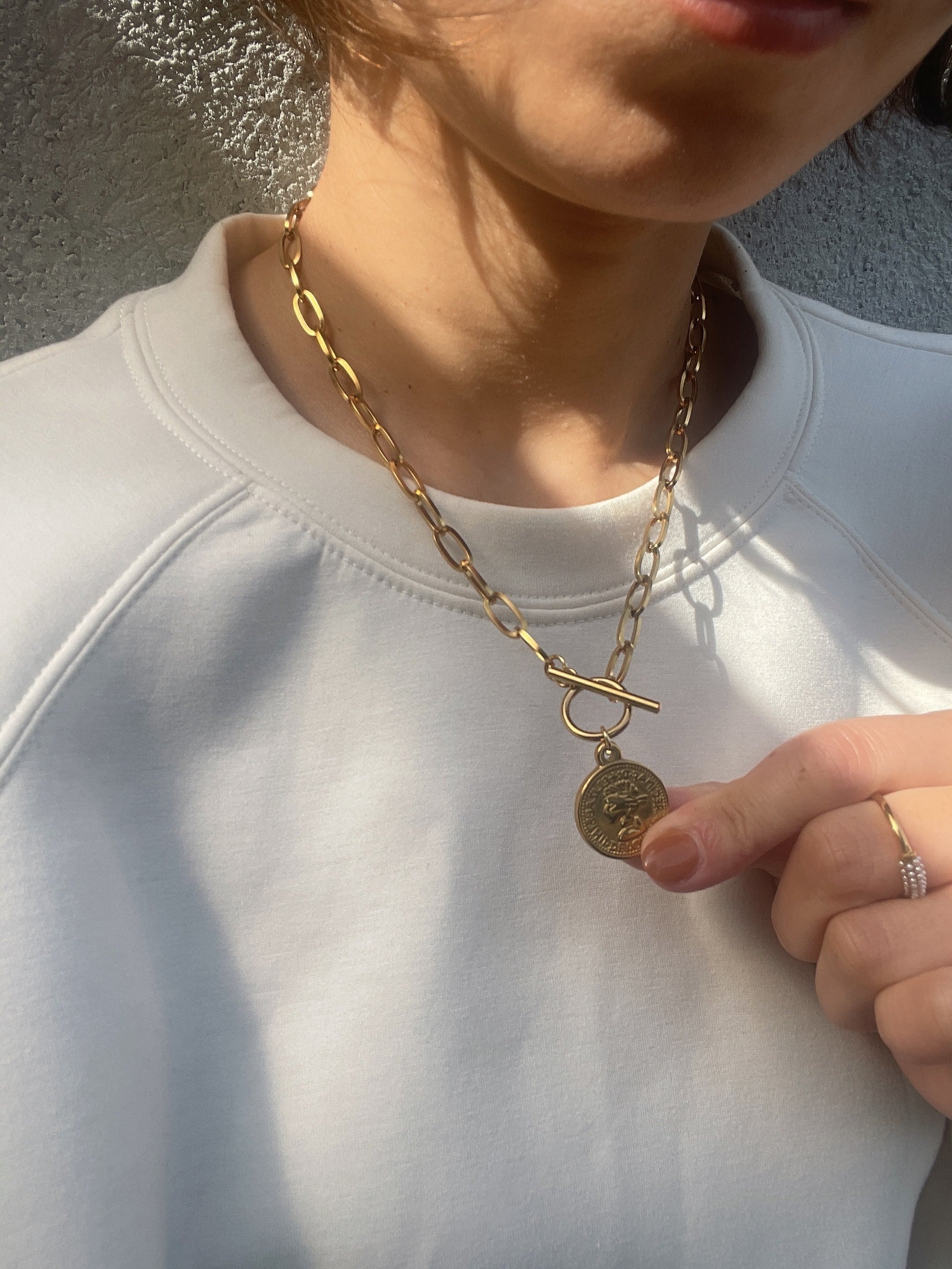 coin gold necklace