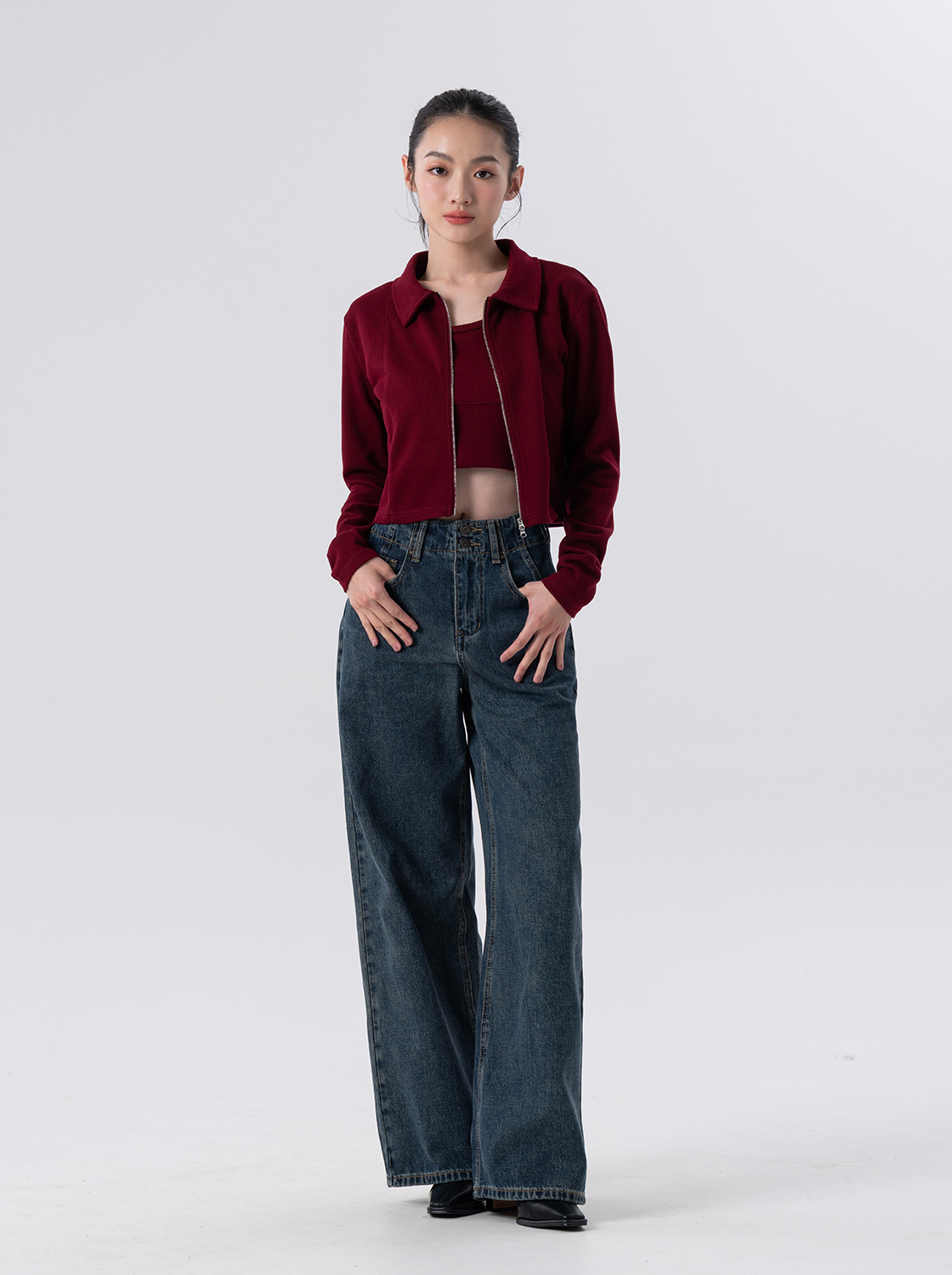 【2件1499】完美腰線翹臀寬褲