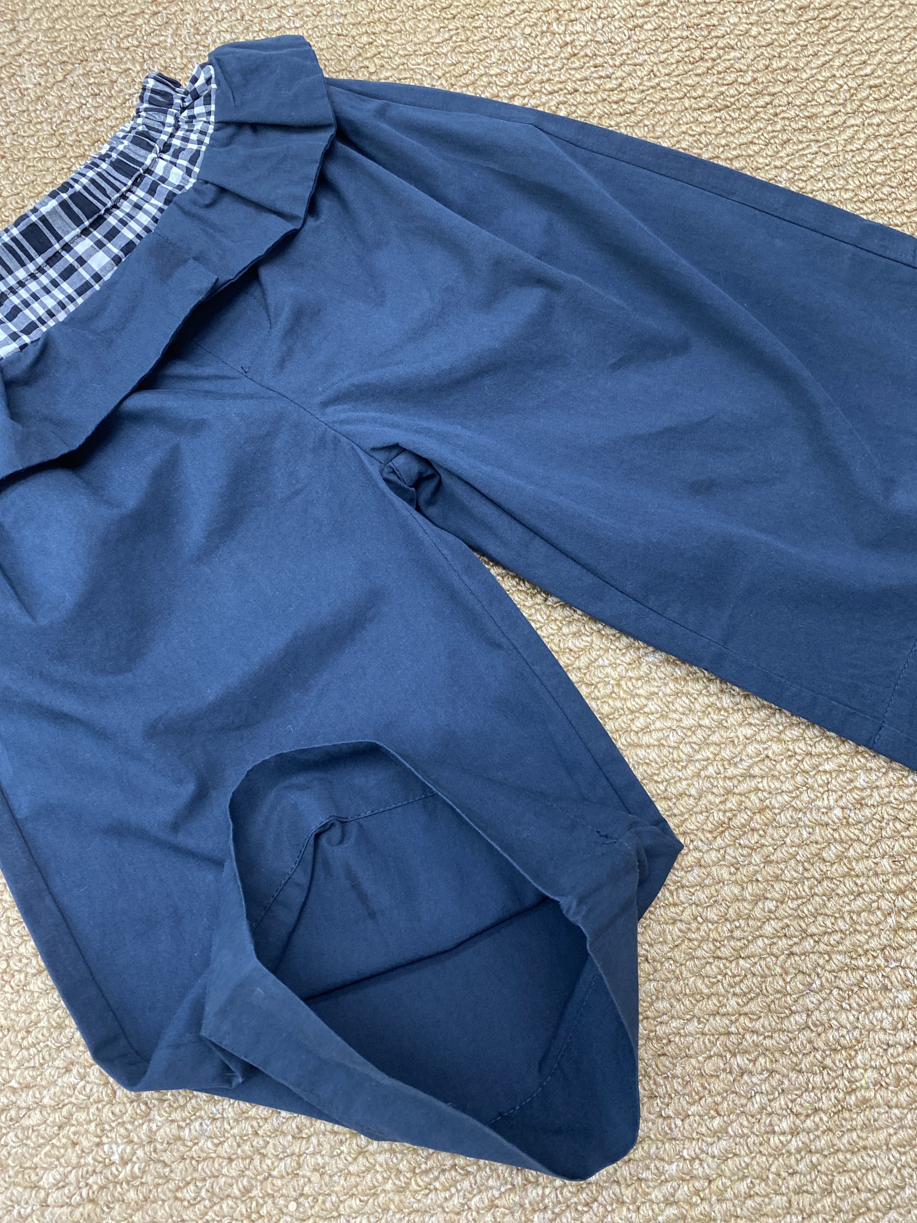 A04335格子花邊休閒褲