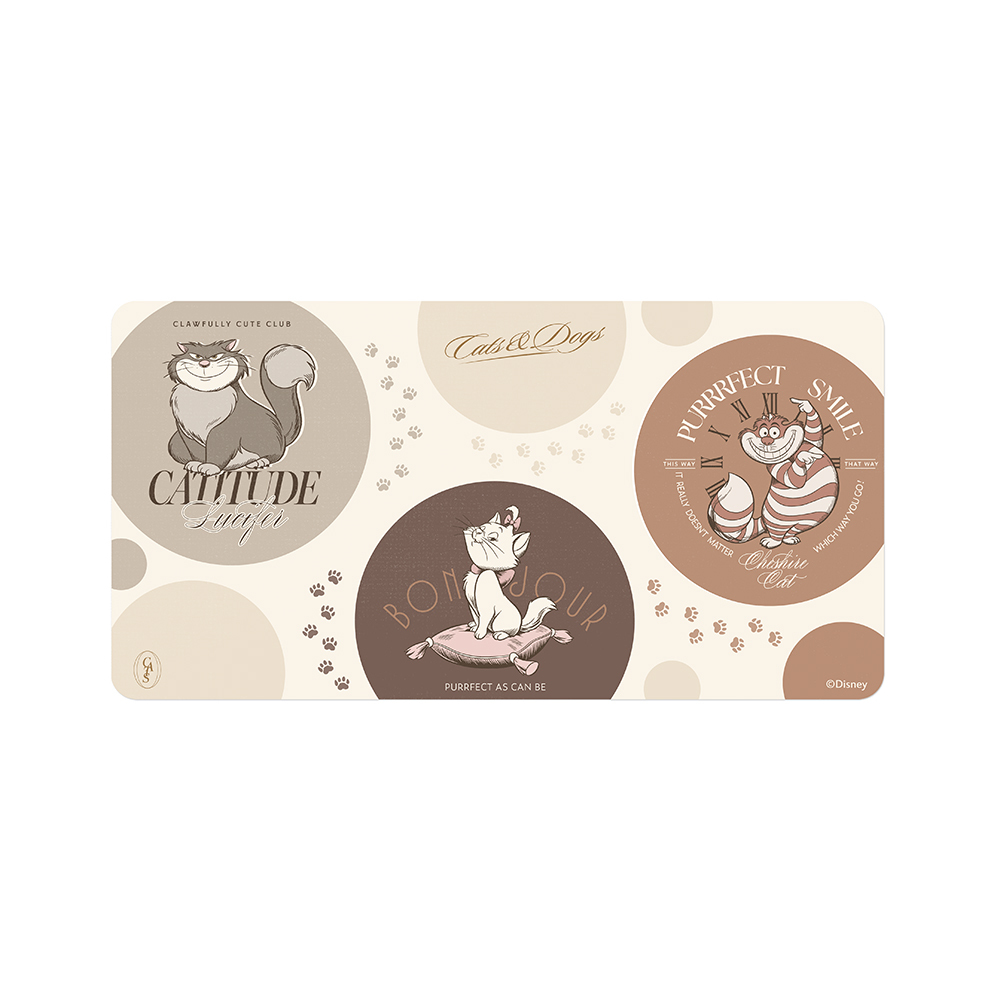 Disney Cats And Dogs 魯斯佛/瑪麗貓-三合一多功能滑鼠墊 標準尺寸【正版授權】