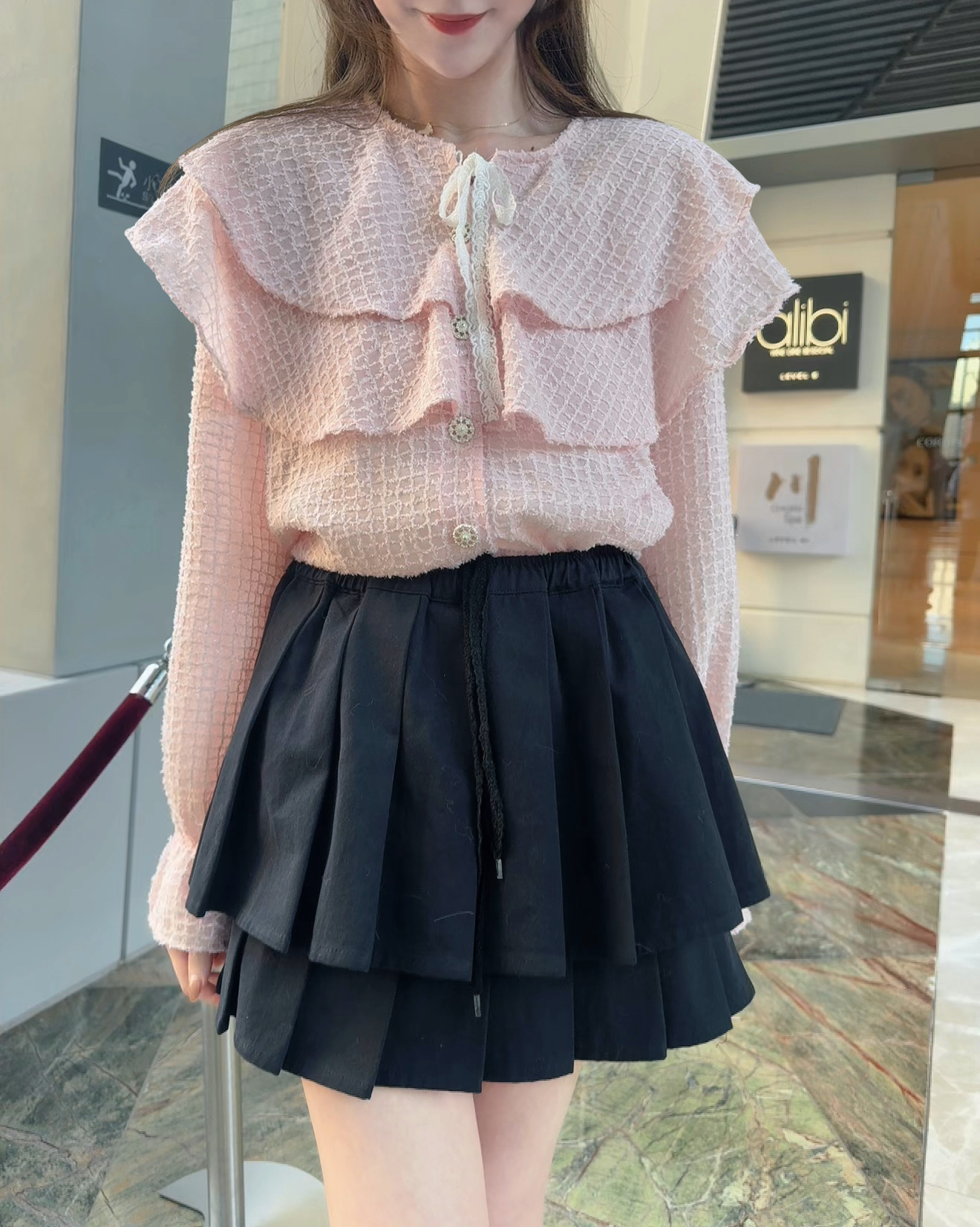 *BJ2 MADE SERIES* THE LACE WHITE PLEATED LAYER SKIRT KR 1205