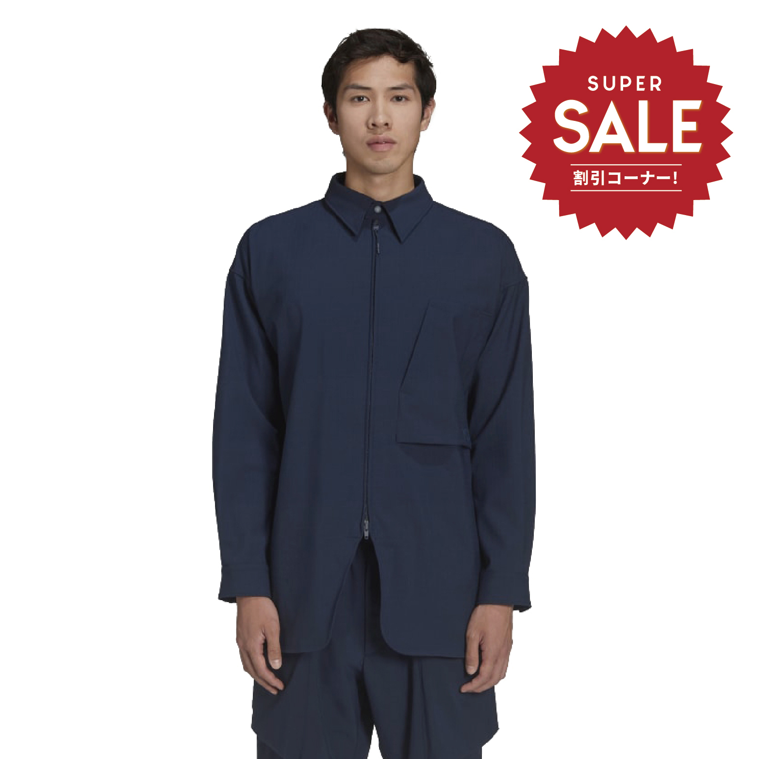 【 Y-3 M CL RIPST SHRT 落肩長袖襯衫 - 深海藍 】