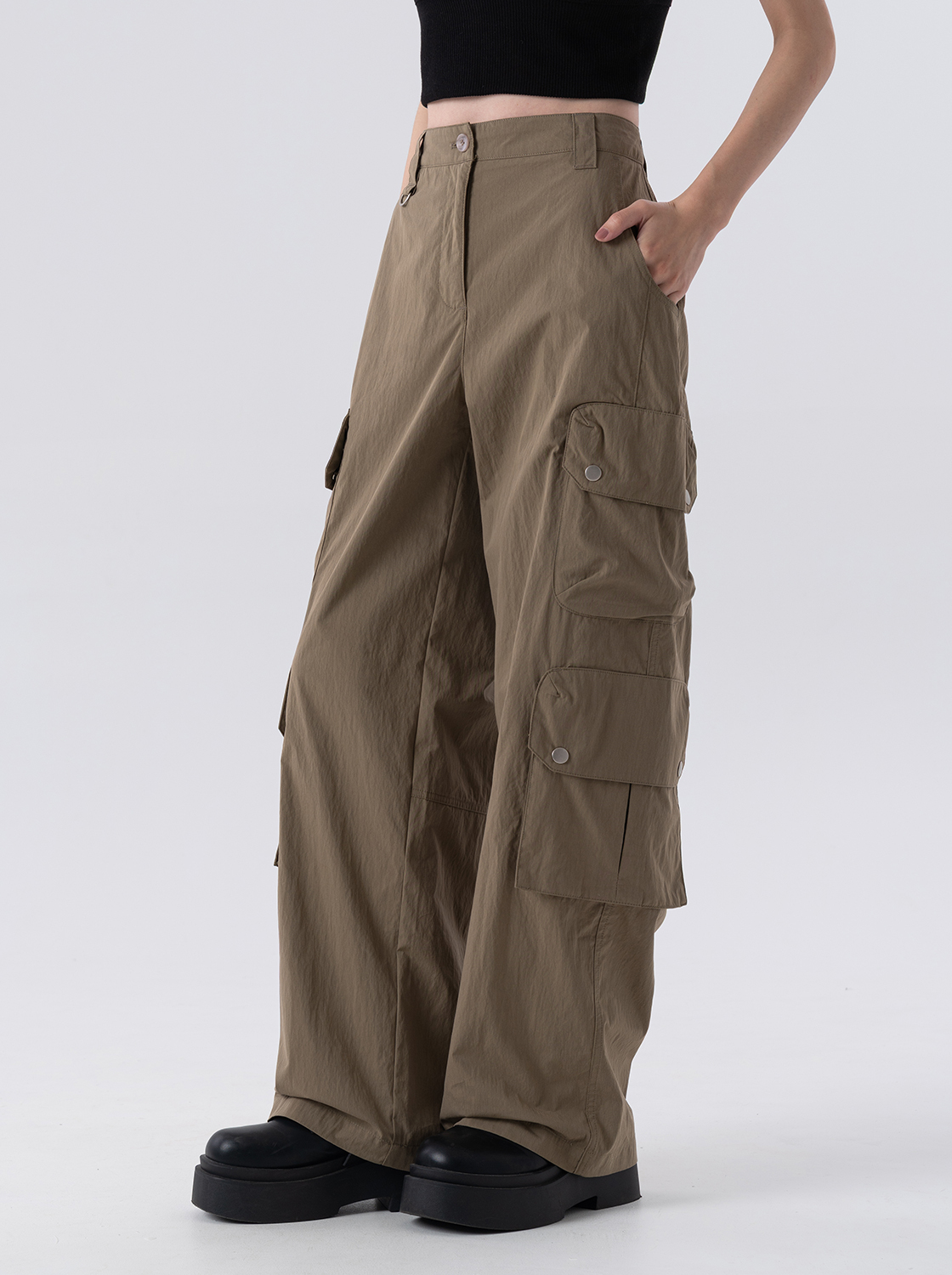 工裝寬鬆直筒長褲