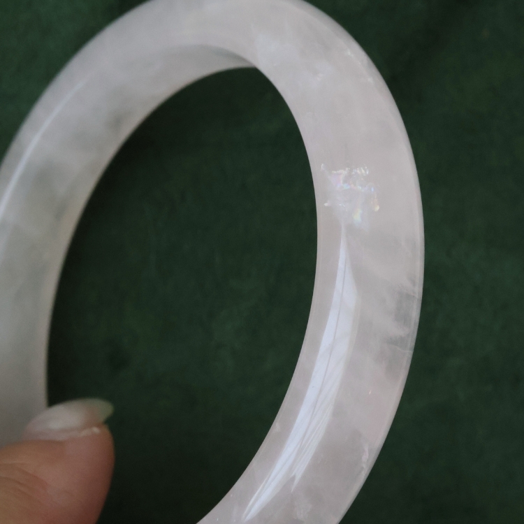 【天然石水晶手鐲】圈口尺寸60以上 套鐲組 一片彩虹粉晶三件套鐲