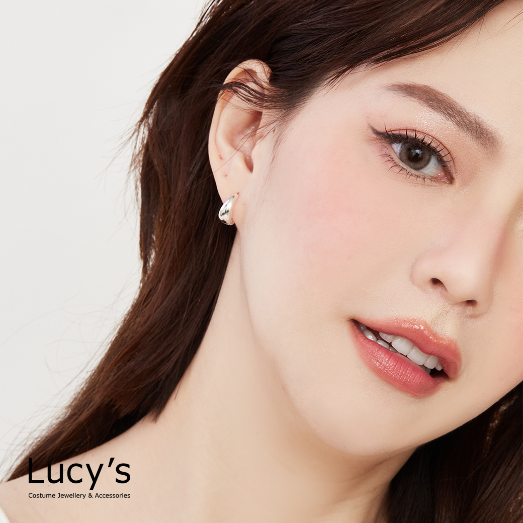925純銀 水滴月牙(小) 易扣耳環 (126900)