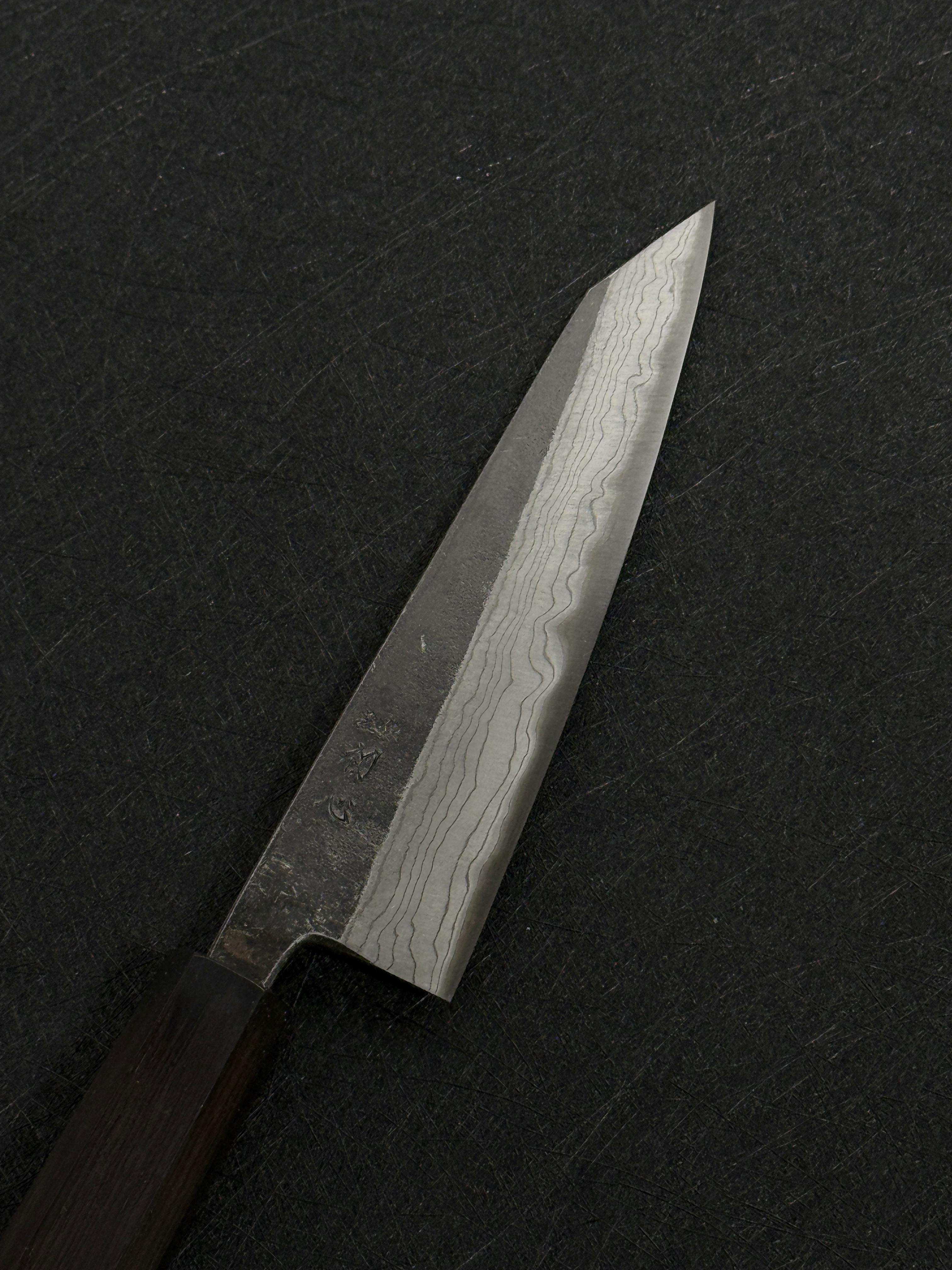 初心 雲影 青二鋼 黑打 墨流 骨透 黑檀柄