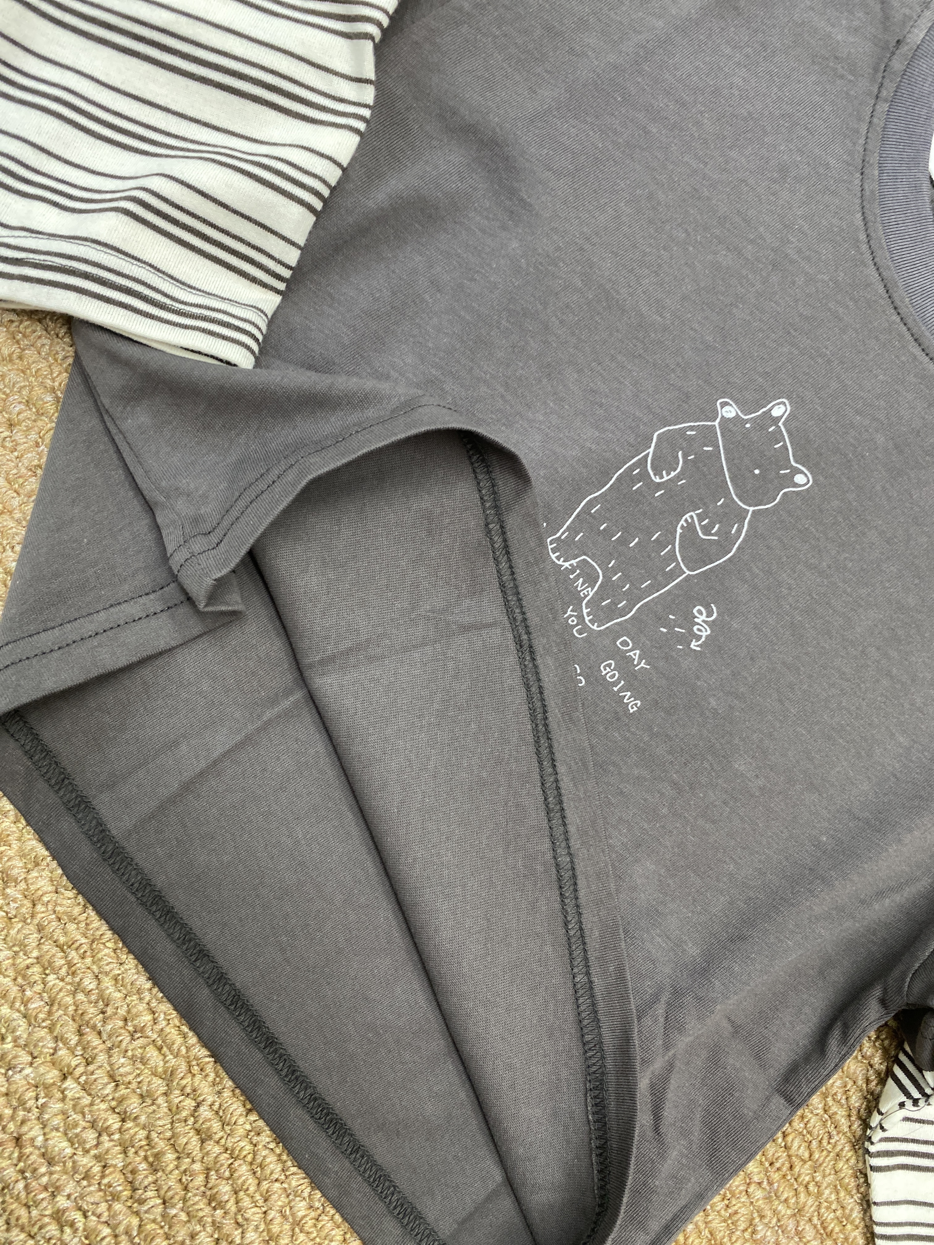 A04343小熊假兩件上衣