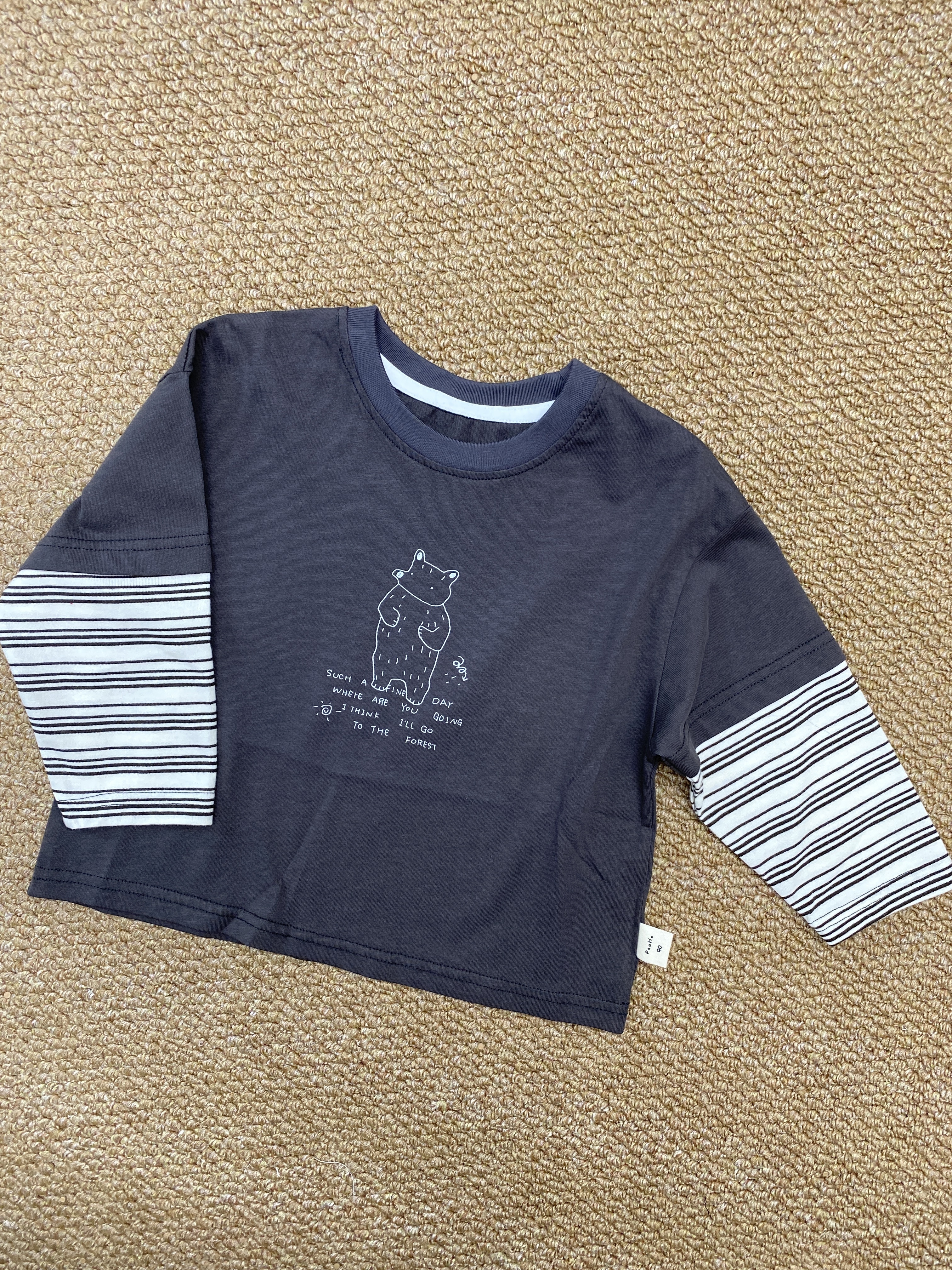 A04343小熊假兩件上衣