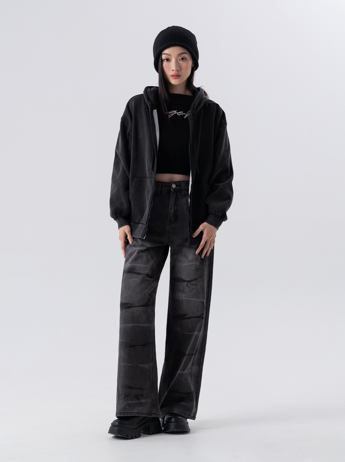 【期間限定】水洗做舊感連帽外套